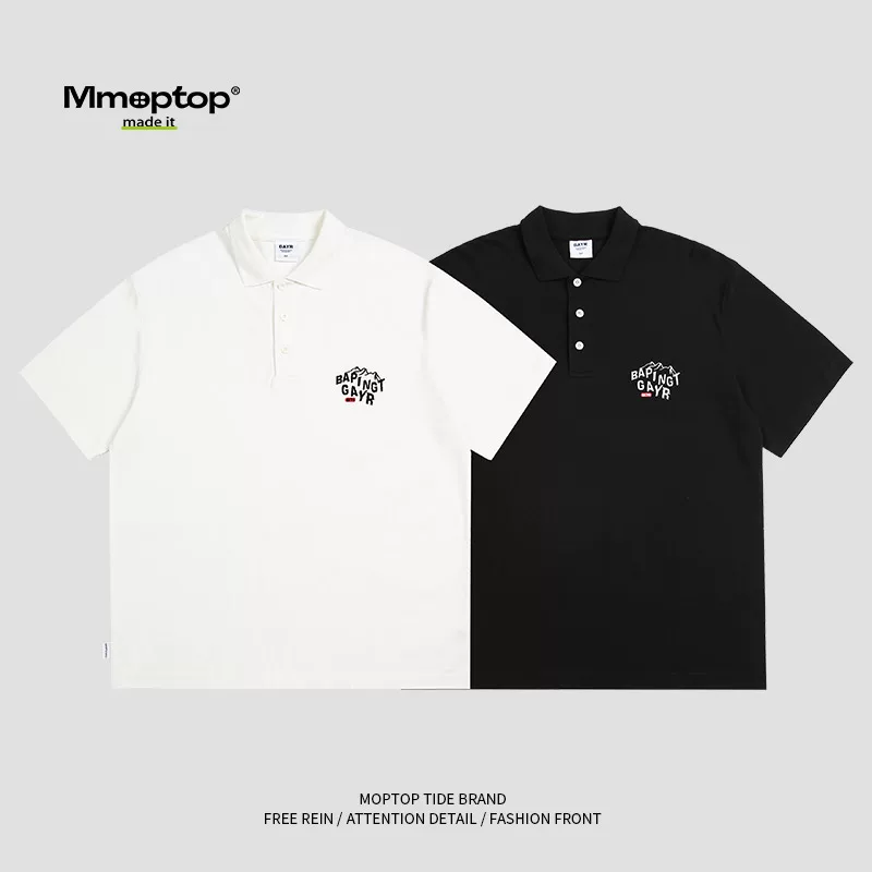 Mmoptop hợp thời trang hoàn toàn mới, chất liệu cotton nguyên chất, áo sơ mi POLO thông thường dành cho nam mùa hè, áo thun ngắn tay dáng ôm dành cho cặp đôi dành cho bé trai
