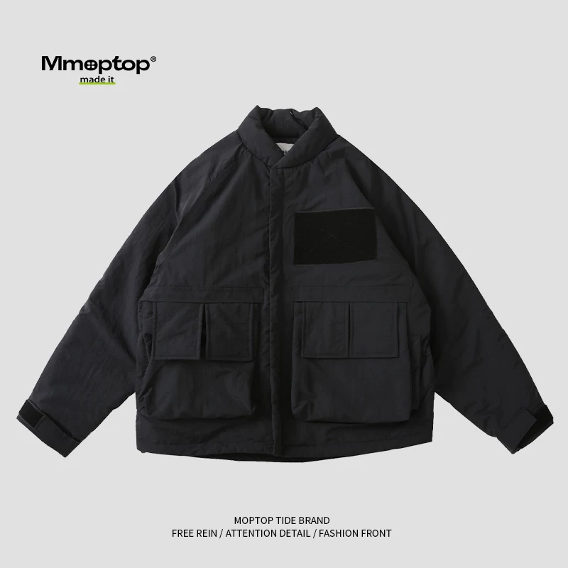 Áo khoác cotton thương hiệu Mmoptop theo phong cách retro Nhật Bản dành cho nam và các cặp đôi, áo khoác cotton ấm áp đa năng mùa đông thường ngày, quần áo nam