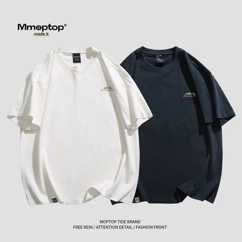 Mmoptop mùa hè hợp thời trang cổ tròn phong cách Mỹ áo sơ mi nam phong cách thời trang thương hiệu cặp đôi áo thun ngắn tay quần áo nam