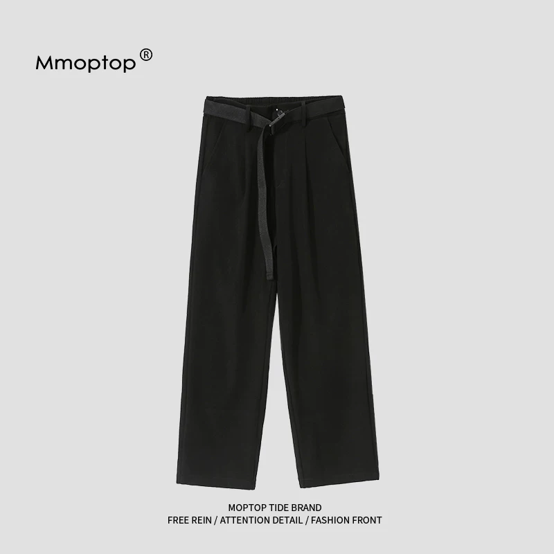 Mmoptop quần ống đứng mới mùa xuân thu dành cho nam, quần ống rộng đơn giản phong cách Nhật Bản, quần ống rộng nam, thương hiệu thời thượng