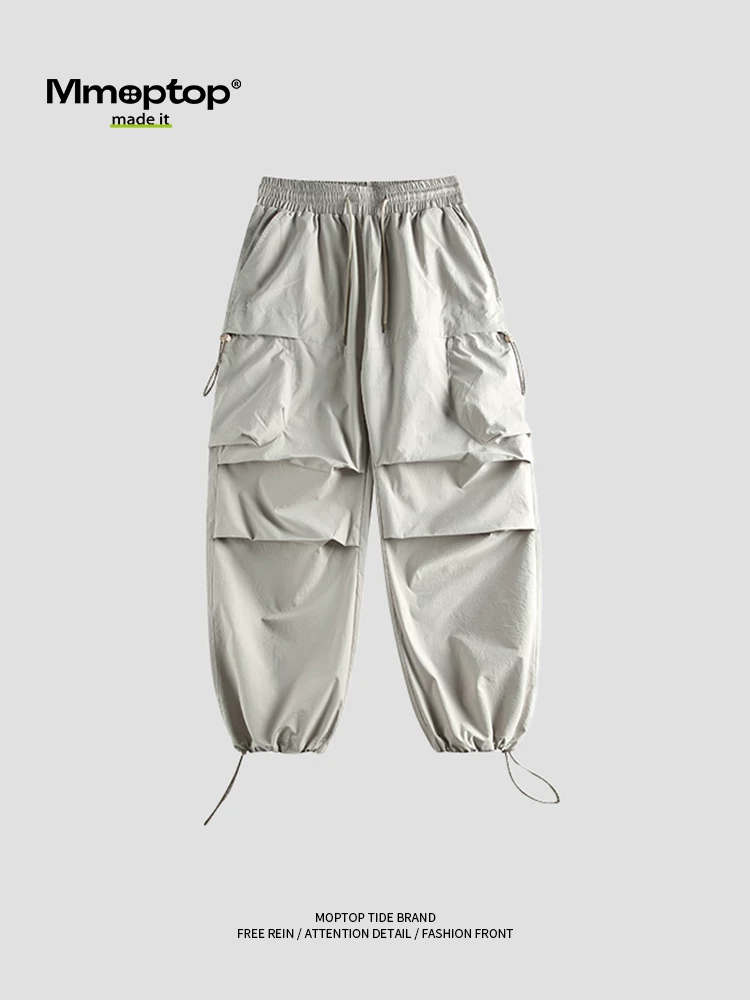 Quần jogger dáng rộng phong cách Mỹ Mmoptop dành cho nam, đa năng cho mùa thu, quần thường ngày dã ngoại dành cho nam.