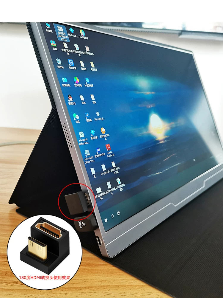 Bộ chuyển đổi mini hdmi nam sang nữ 8K độ phân giải cao 180 độ uốn cong hình chữ U Bộ chuyển đổi màn hình di động 4K typec