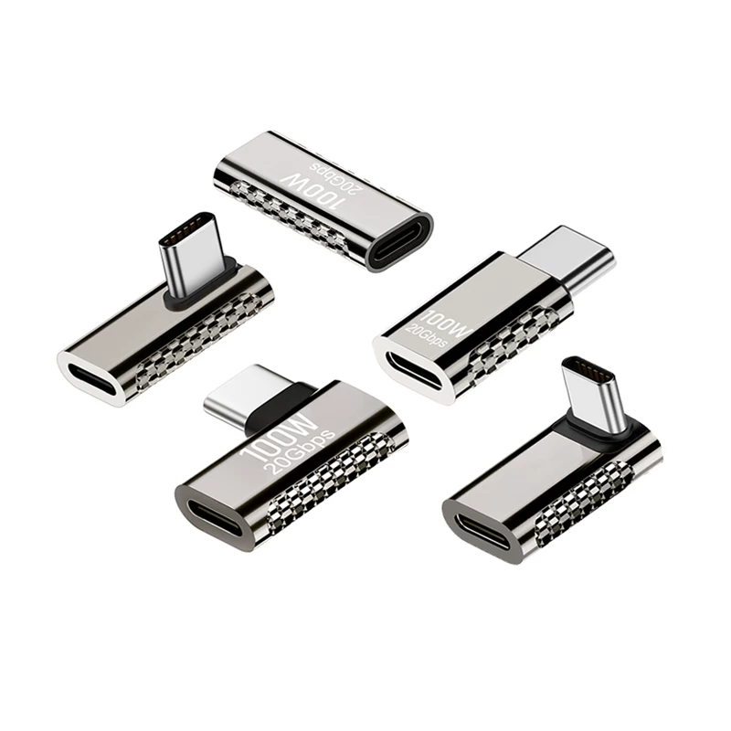 Bộ chuyển đổi Type-C cổng đực sang cái, video HD 8K, đầy đủ chức năng, USB-C, bộ chuyển đổi hình chữ L góc vuông 90 độ, sạc nhanh PD 100W, cáp dữ liệu mở rộng cho laptop Thunderbolt 3/4