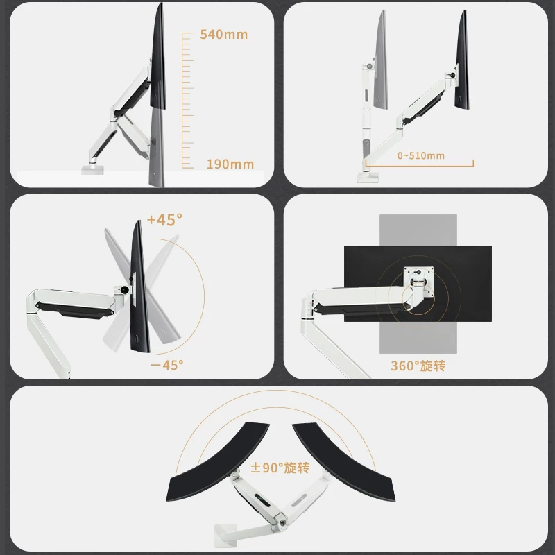 Thích hợp cho giá đỡ màn hình máy tính MSI 34inch giá đỡ máy tính để bàn có thể điều chỉnh độ cao bằng khí nén bằng kính thiên văn