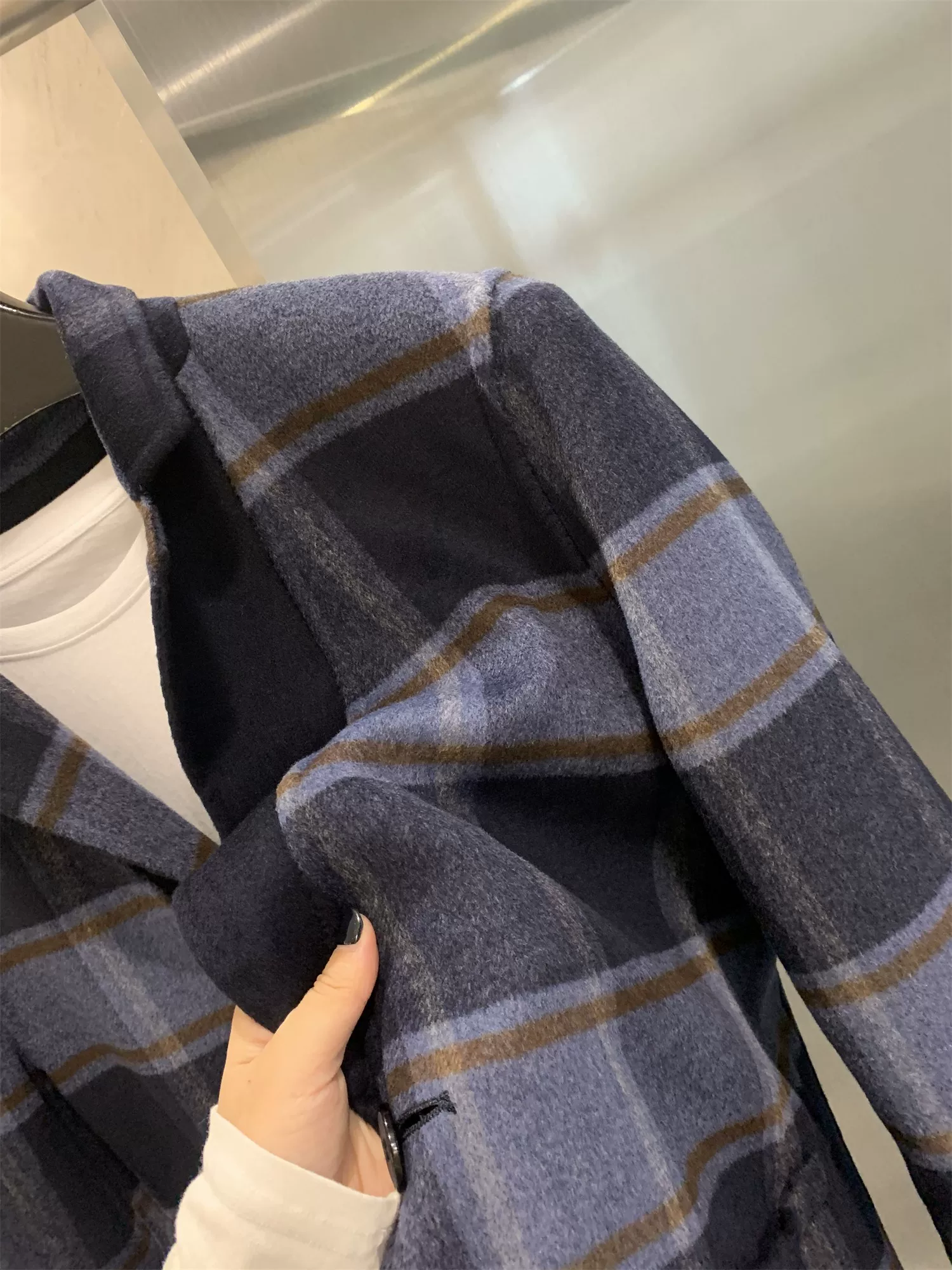 Áo khoác Don Quixote đặc biệt! Có thể mặc hai mặt! Chất liệu len pha! Áo khoác unisex dáng thẳng dài trung bình mùa thu đông, kiểu dáng thời trang.