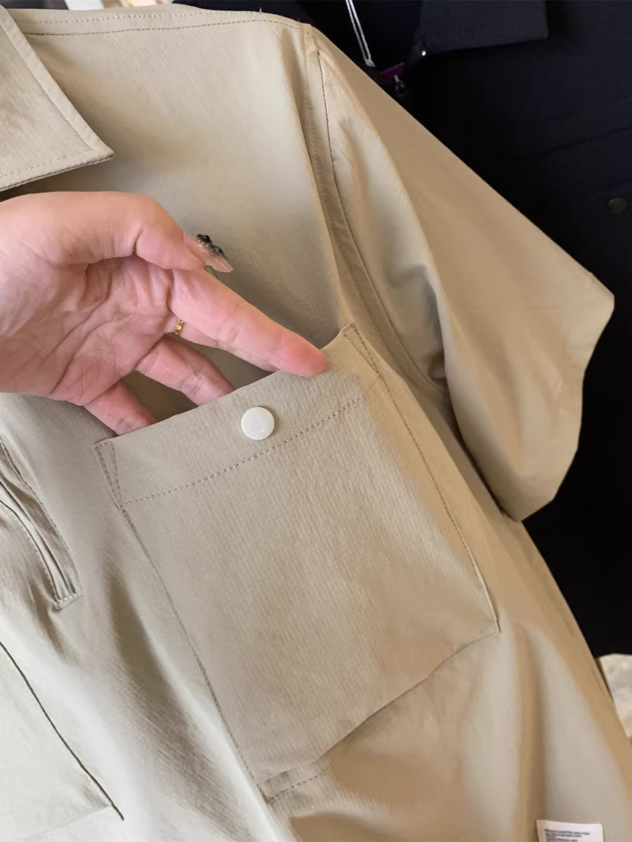 Áo thun nam tay ngắn nửa khóa kéo, chất liệu co giãn, công nghệ nhanh khô, thương hiệu Don Quixote!