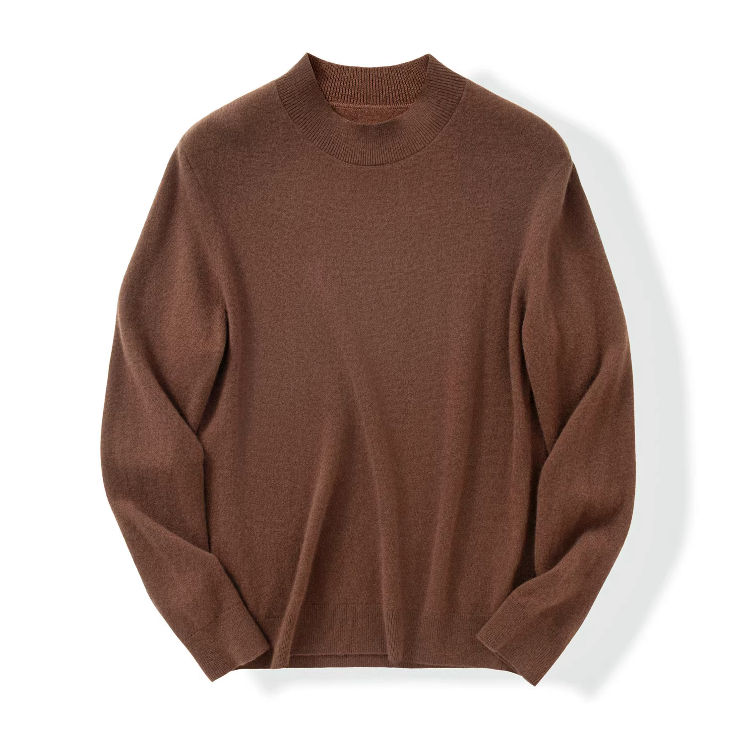 Áo len cao cổ dệt kim màu trơn thân thiện với da dành cho nam mùa thu đông, làm từ len merino + cashmere cao cấp!