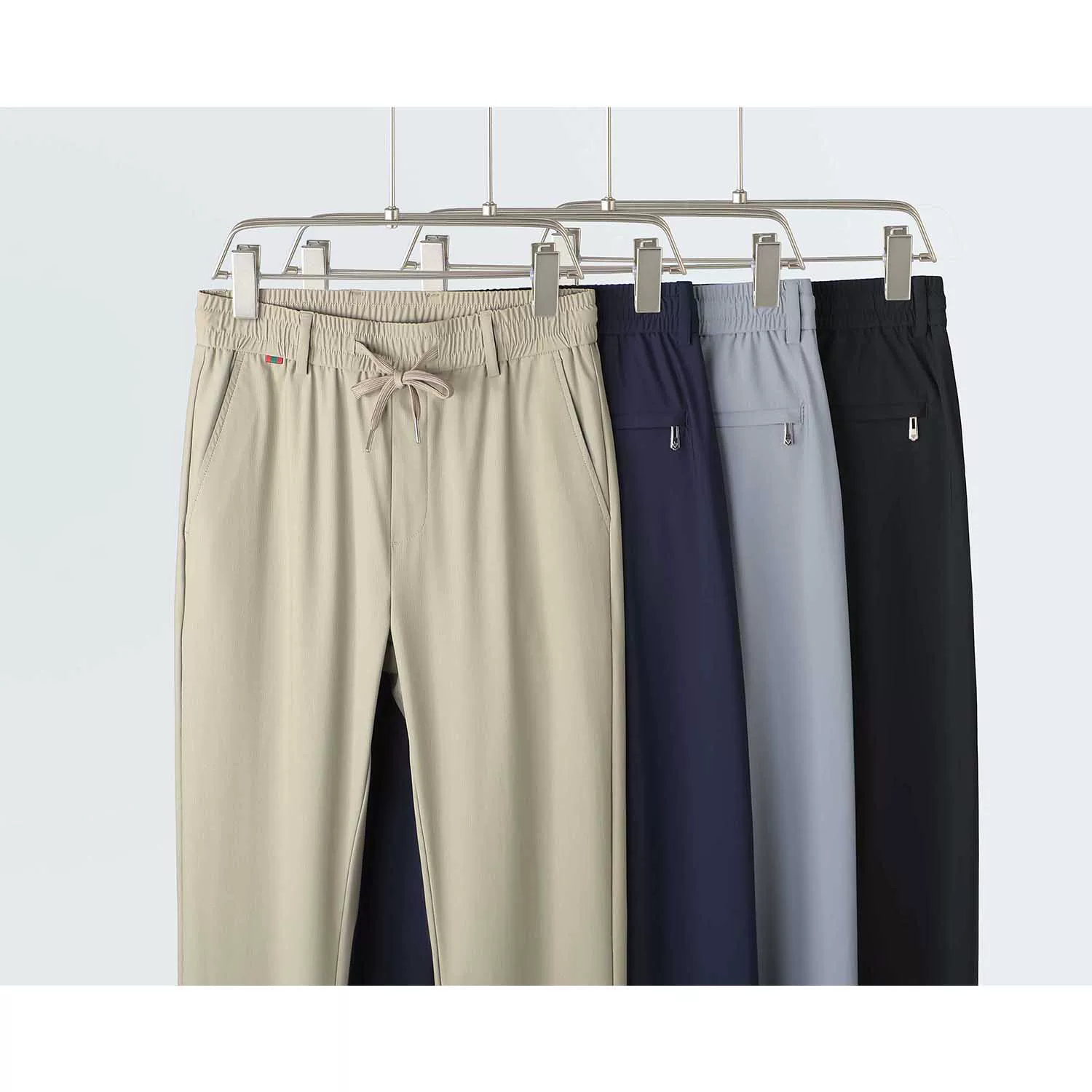 Don Quixote UPF50+! Quần tây nam ống đứng lưng thun, thoáng mát, mềm mại, thời trang mùa hè.