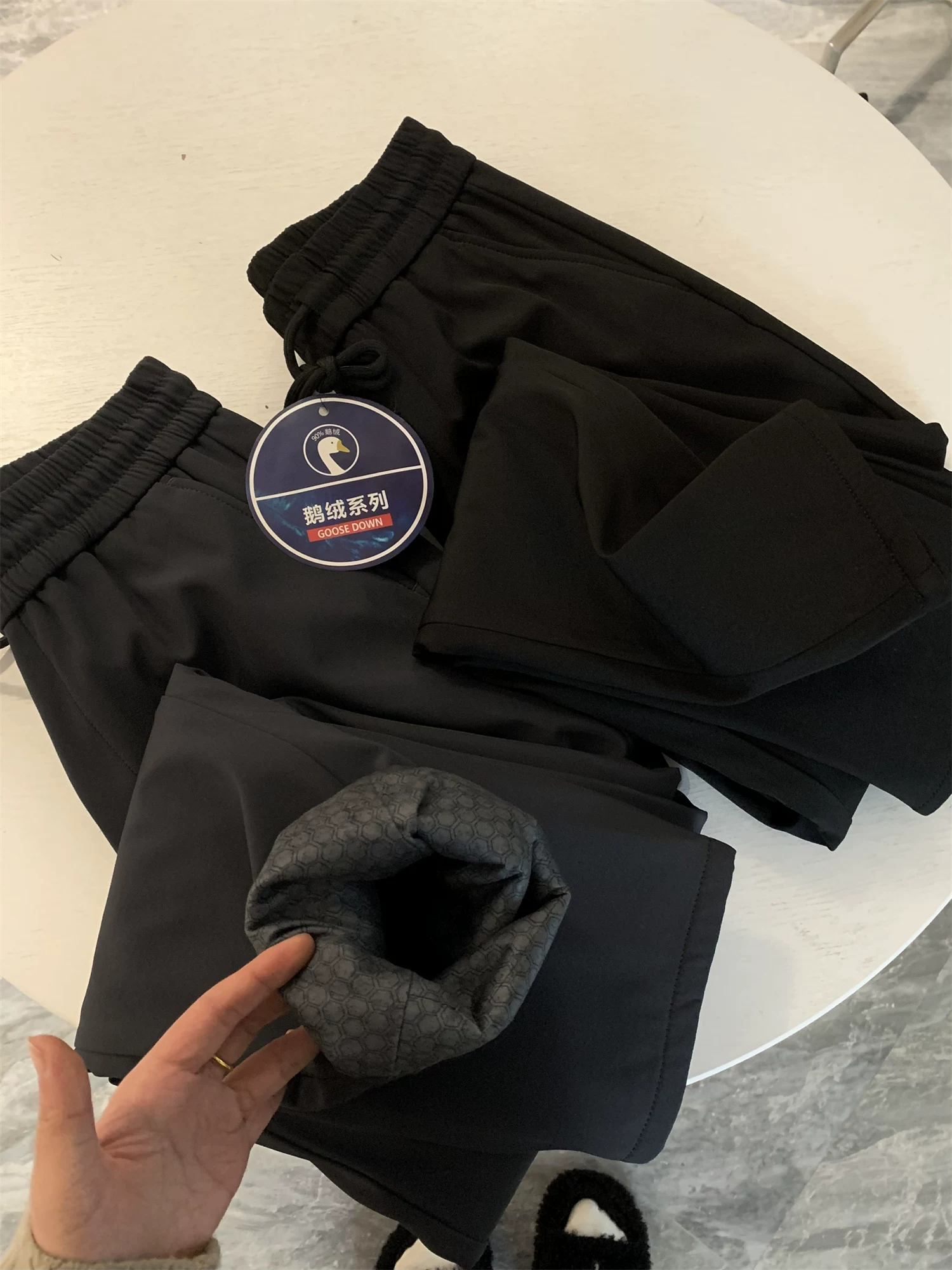 Don Quixote không muốn mặc quần ống rộng! 90% lông ngỗng! Quần nam mùa thu đông chống gió, ấm áp, mềm mại, kiểu dáng thường ngày, quần lông vũ.