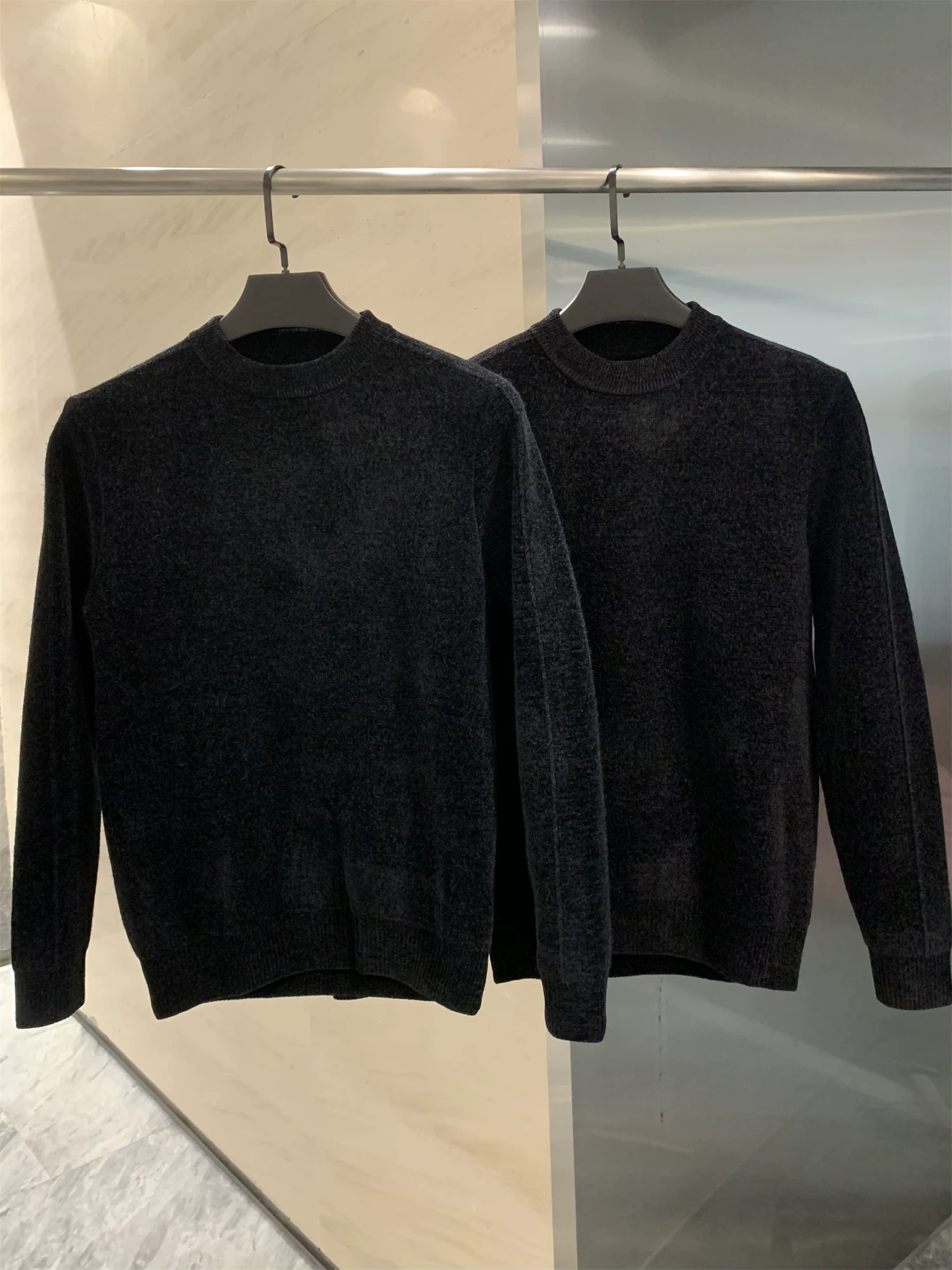 Áo len nam Don Quixote Chenille! Có lớp lót lông cừu và dày dặn! Áo len dệt kim nam mùa thu đông, áo len cổ tròn đa năng.