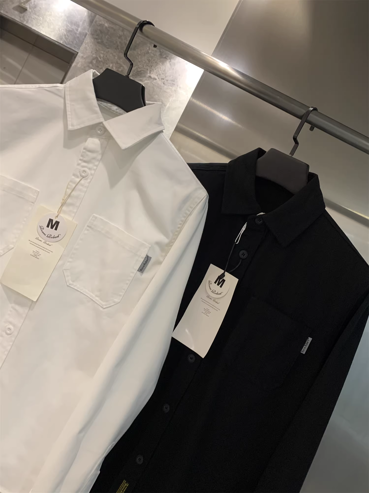 Don Quixote Phong cách tươi mới! 100% cotton! Áo sơ mi nam dài tay màu trơn thoải mái và thoáng khí hợp thời trang