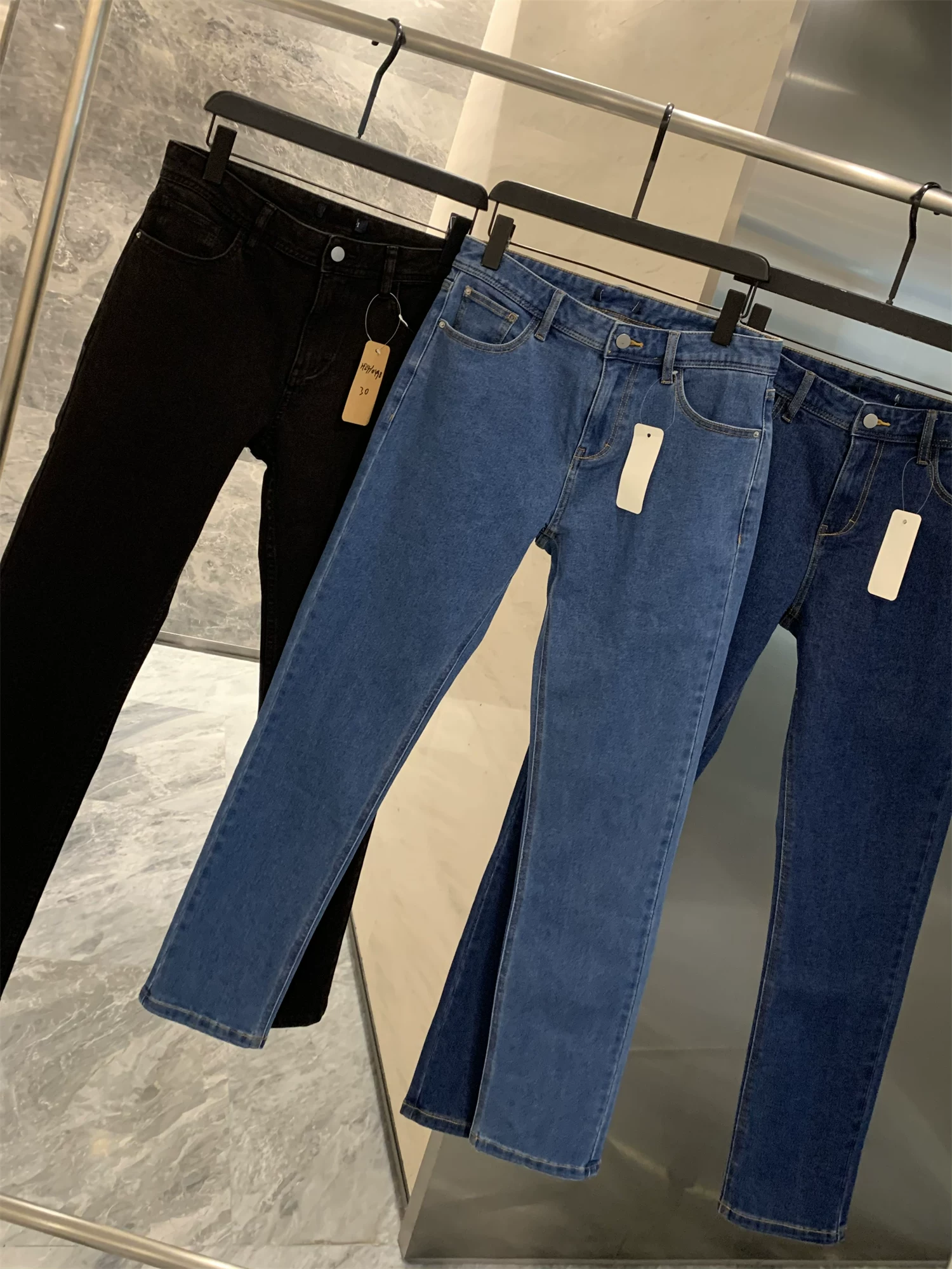 Don Quixote là một sản phẩm cổ điển và đa năng! Quá trình giặt enzyme! Quần âu ống đứng, quần jeans, quần dài nam mùa xuân thu.