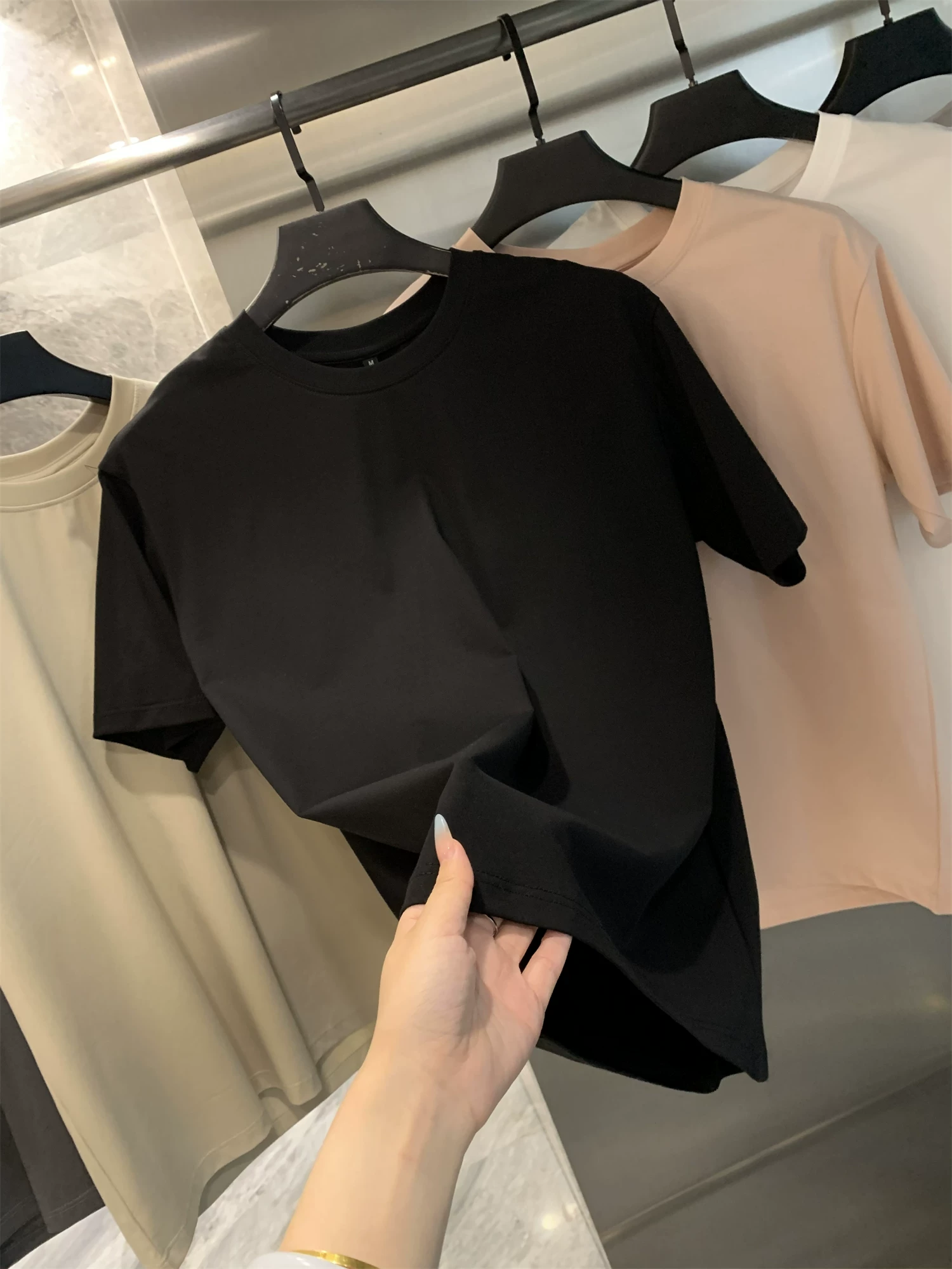 Don Quixote Cool Sorona! Áo thun cotton dài sợi pha Tencel! Áo thun ngắn tay mùa hè thoáng khí, chất liệu Mercerized, kiểu dáng thường ngày