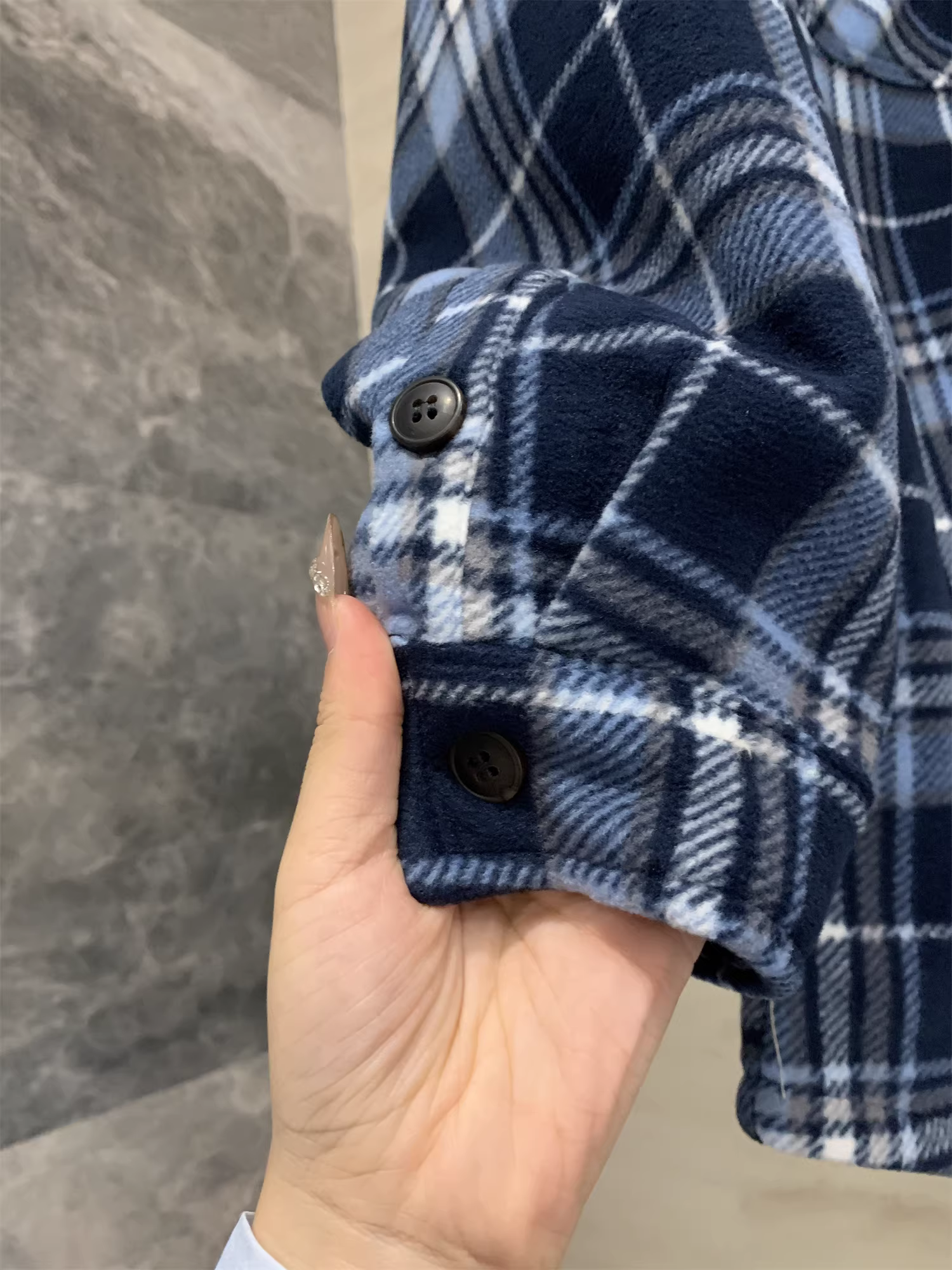 Đơn đặt hàng Don Quixote tại Bắc Mỹ! Áo khoác kẻ ca rô ấm áp, lót lông cừu và dày dặn! Áo khoác len cừu ấm áp, kiểu dáng thường ngày.