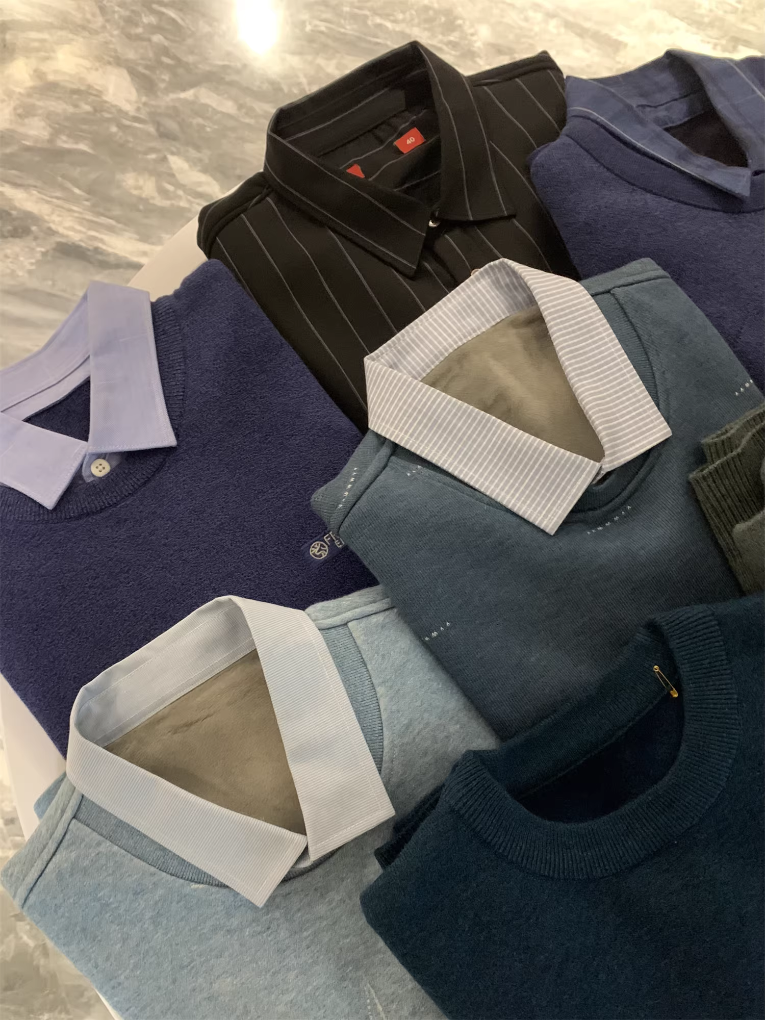 Don Quixote giúp nhà máy thanh lý hàng tồn kho! Áo hai mảnh/áo len/áo sơ mi giả! Áo ấm mùa thu đông có lớp lót lông cừu, kiểu dáng thường ngày