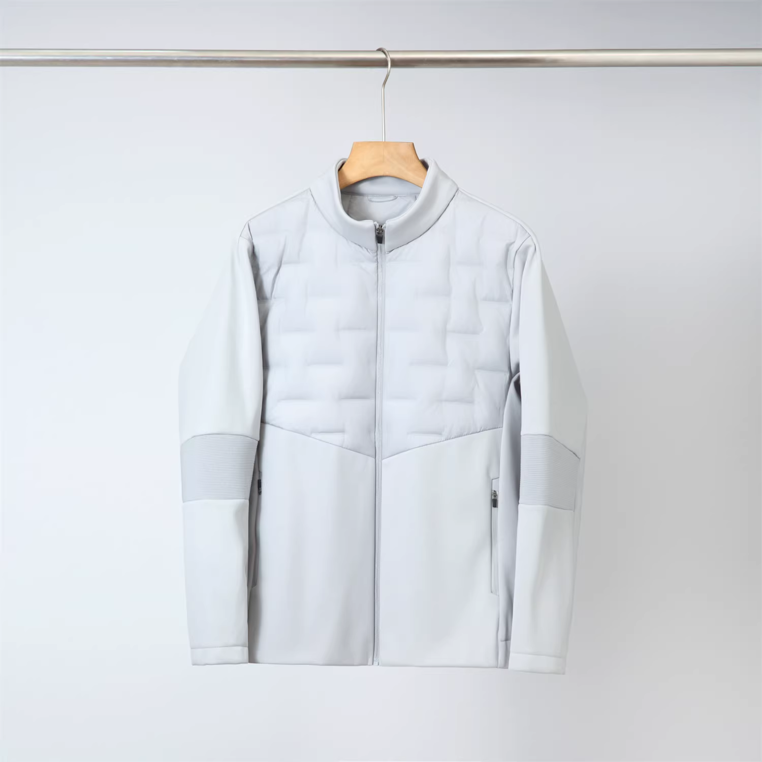 Dòng sản phẩm nhẹ Don Quixote! Áo khoác nam mùa thu đông chống gió và giữ ấm, kiểu dáng thường ngày, phối màu, cổ đứng, kiểu dáng thời trang