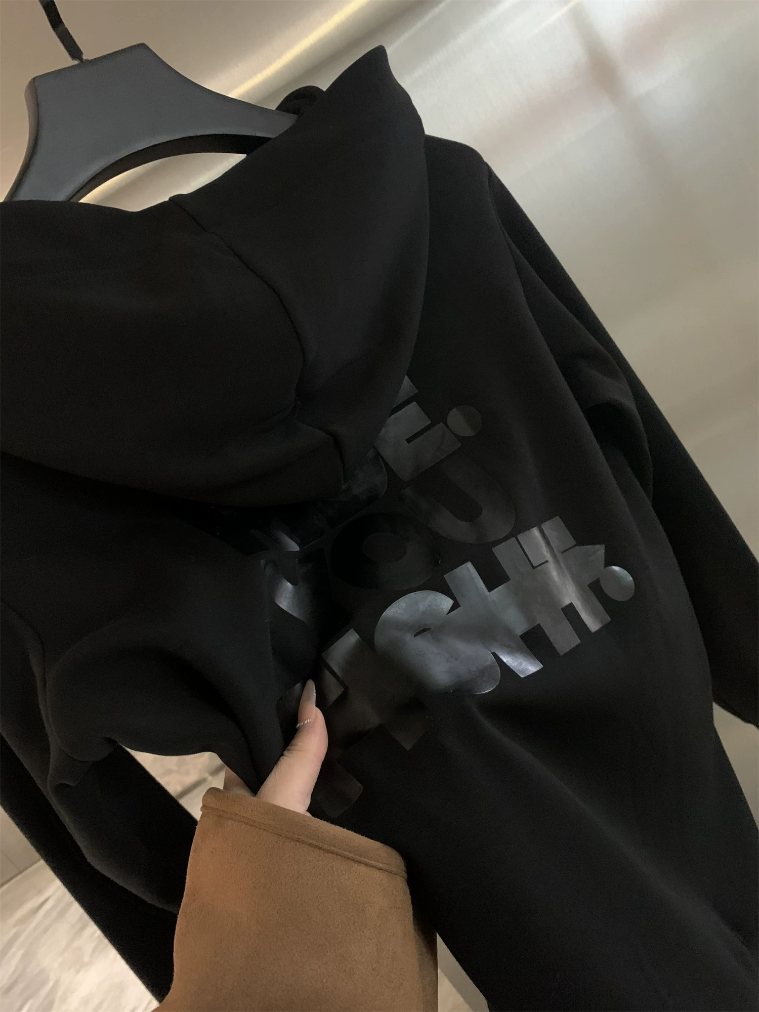 Áo khoác có mũ trùm đầu may theo yêu cầu Don Quixote! Áo khoác có mũ trùm đầu dành cho nam mùa thu đông, mềm mại, bóng mượt, màu trơn.