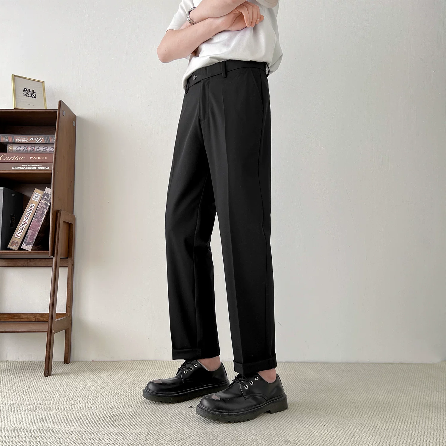 Don Quixote No-Iron Series! Xu hướng quần âu và quần âu dáng thẳng, dáng rộng, thoáng khí, mềm mại dành cho nam giới mùa xuân.