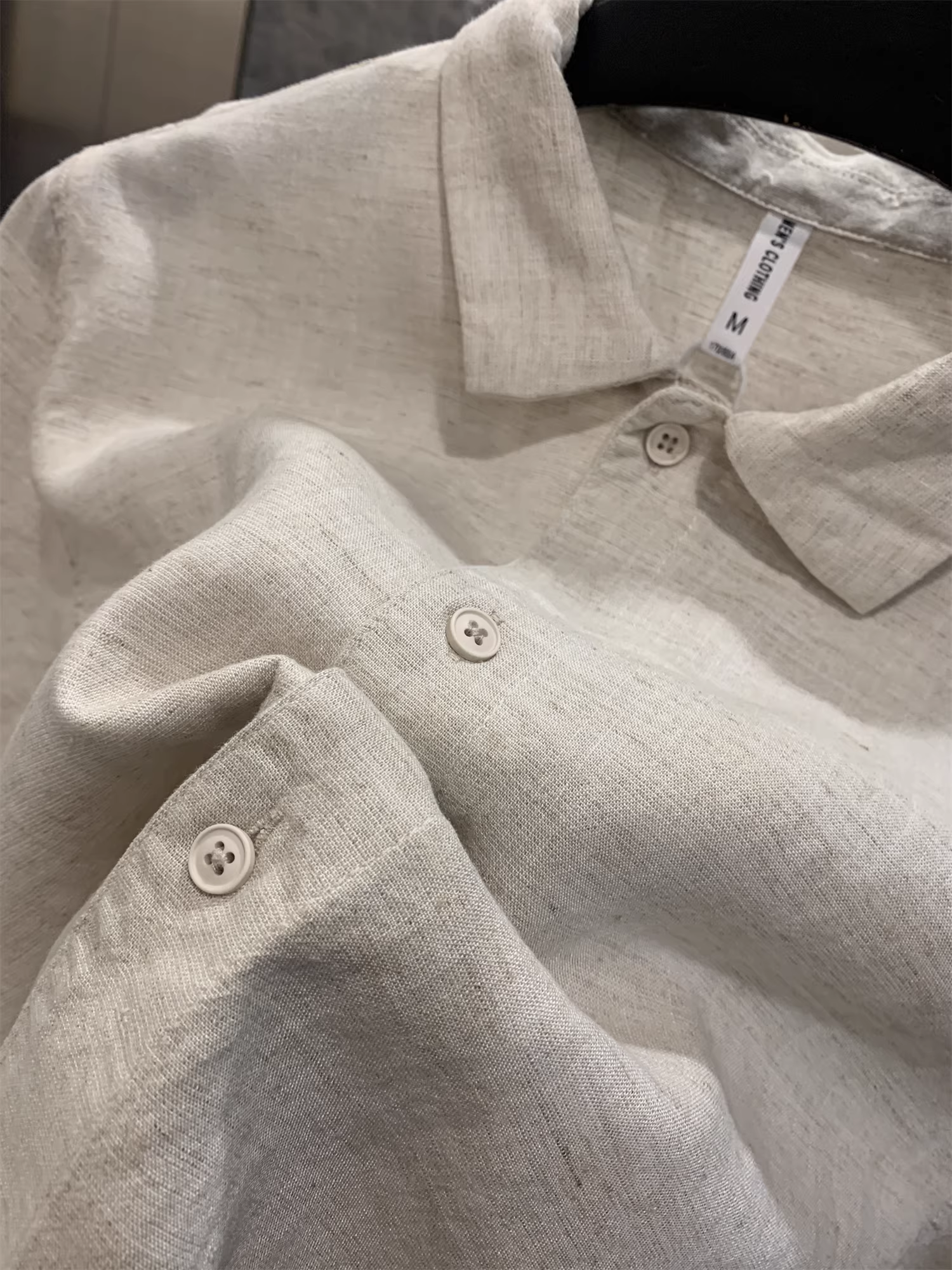 Don Quixote Tencel Lyocell+Linen+Rayon! Áo sơ mi ngắn tay đa năng thông thường mùa hè dành cho nam giới