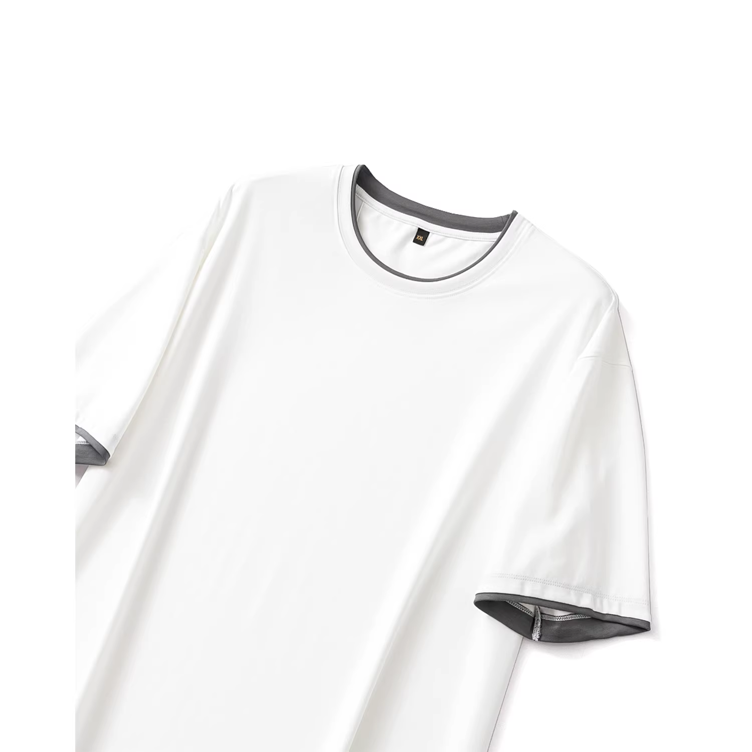 Don Quixote, sự sang trọng đỉnh cao 4K+! Áo thun cotton giả hai lớp! Áo thun nam cổ tròn thân thiện với da mùa hè tay ngắn.