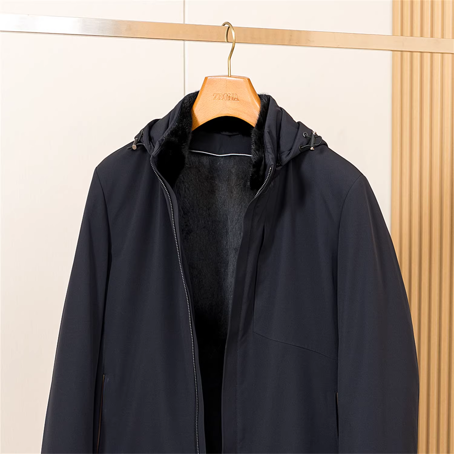 Don Quixote, chú thỏ Rex Pháp! Áo khoác parka lót lông chồn ấm áp mùa đông, áo khoác da, áo khoác lông thú.