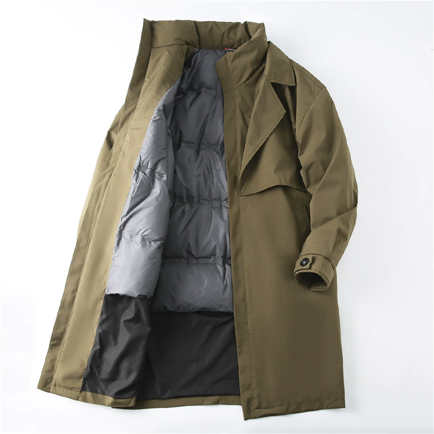 Don Quixote, đẳng cấp ngàn đô! Lông vũ vịt 90% siêu mềm mại! Áo khoác lông vũ dài trung bình giữ ấm mùa thu đông dành cho nam.