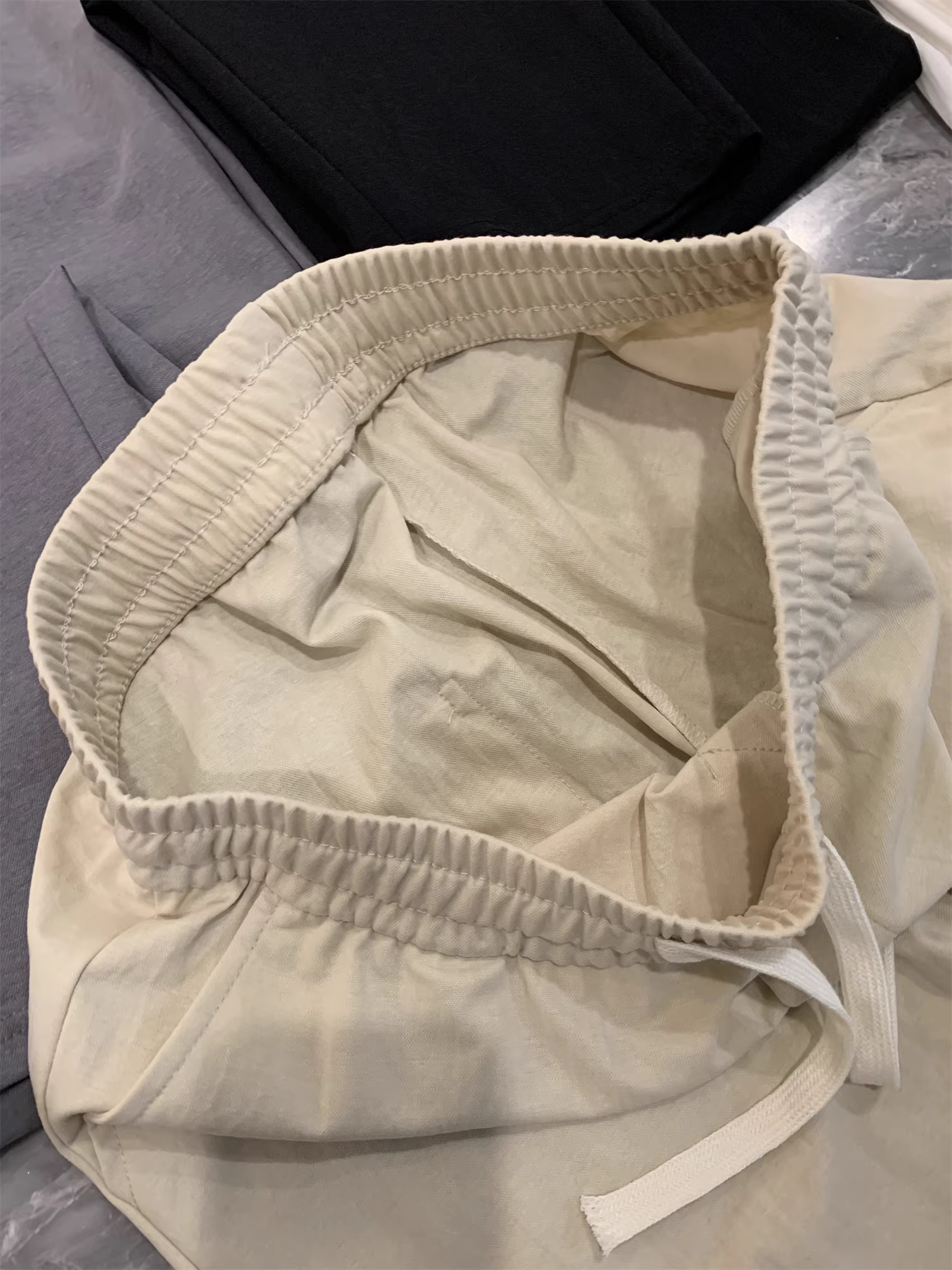 Don Quixote, đồ tuyệt vời này! Vải cotton và vải lanh được dệt tinh xảo và được giặt sạch! Thấm hút ẩm, thoáng khí! Quần thường ngày có eo thun mỏng.