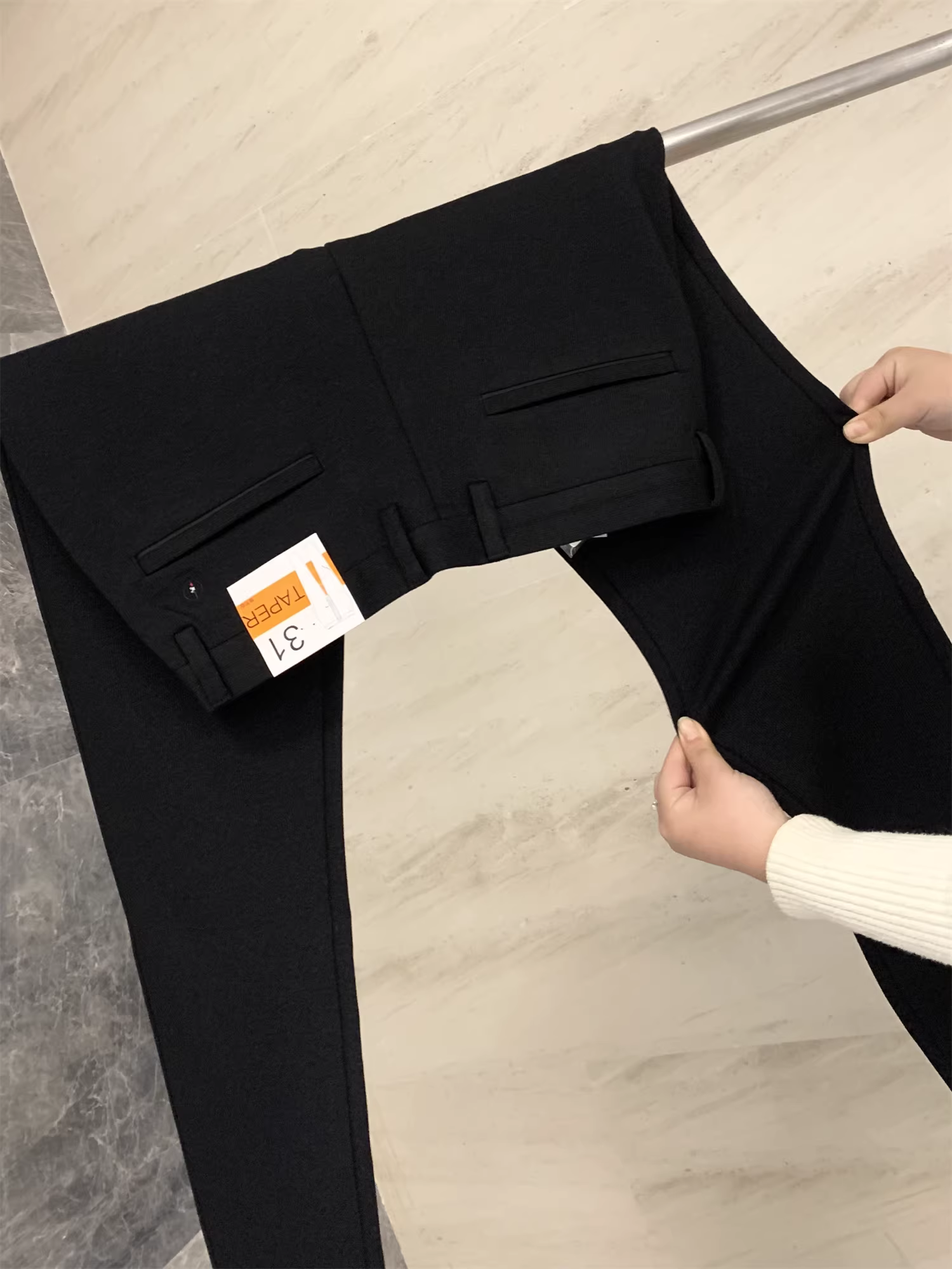 Quần len dệt kim Don Quixote! Dày và ấm áp! Quần dài nam mùa thu đông, phong cách công sở giản dị, chất liệu len, kiểu dáng thời trang.