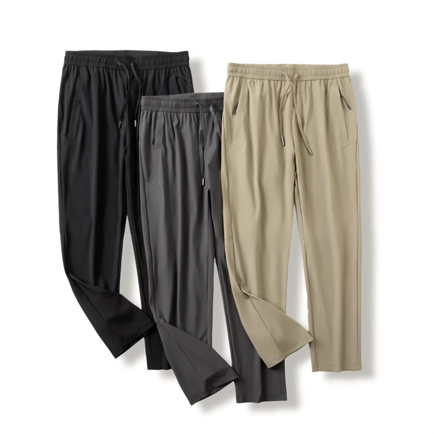 Quần điều hòa Don Quixote Ice Silk! Siêu mát, co giãn bốn chiều, lưng thun mùa hè, quần ống thẳng, quần dài dành cho nam.