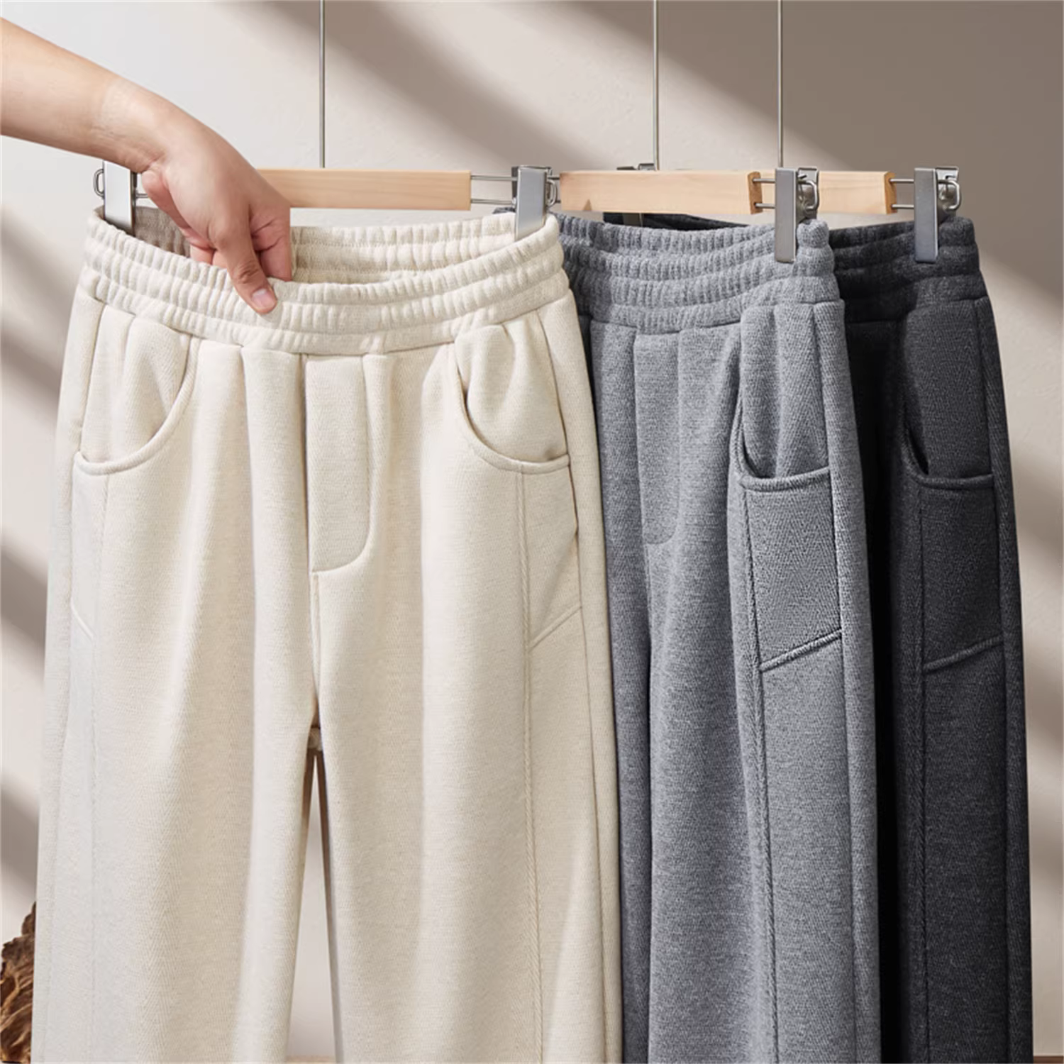 Quần âu nam ống đứng chất liệu len pha, dày dặn, giữ ấm mùa đông, bán trực tiếp từ xưởng Don Quixote ODM!