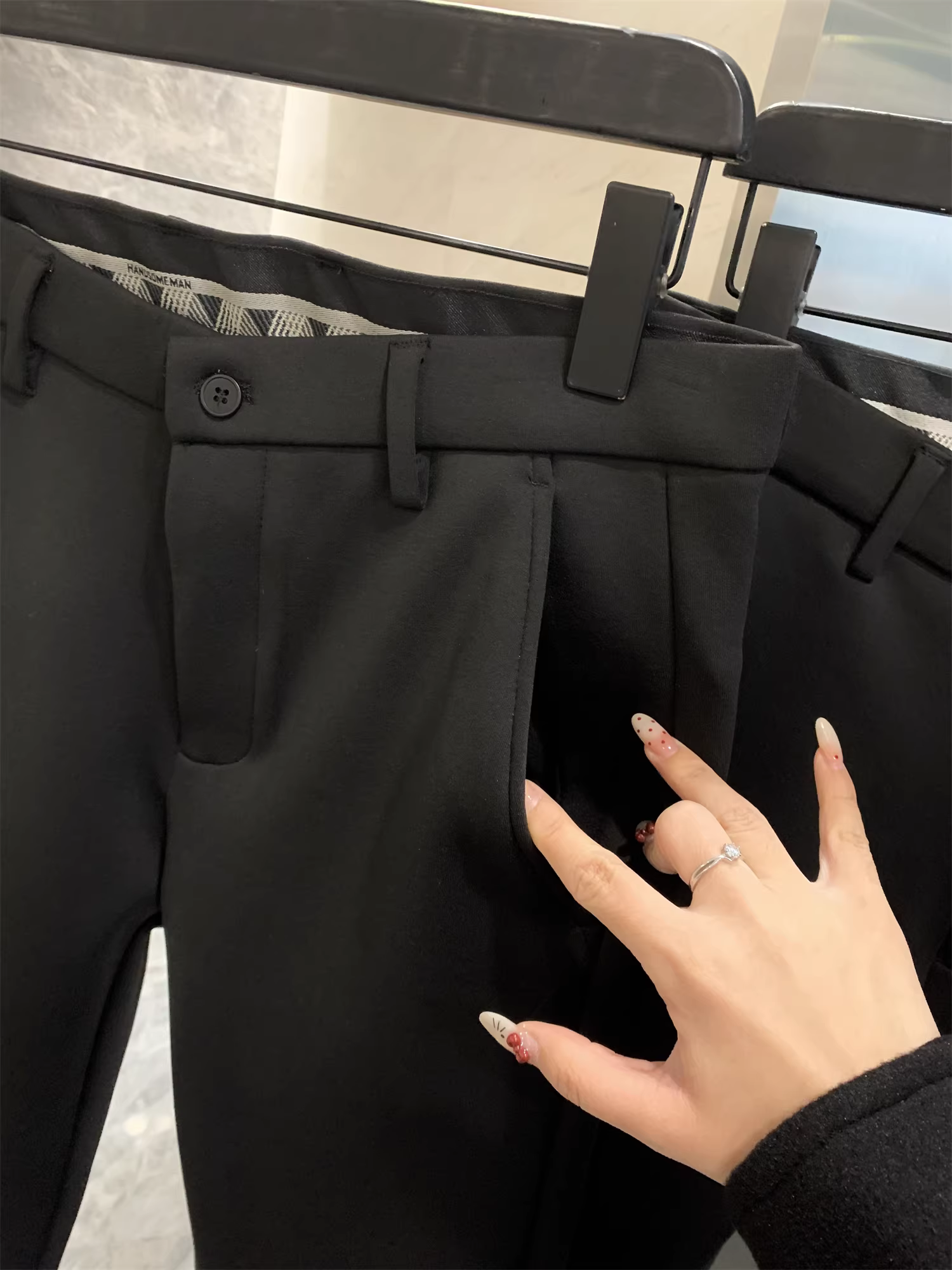 Công nghệ chống lạnh Don Quixote Airgel + Công nghệ in 3D! Quần đen co giãn dành cho doanh nhân thường ngày dành cho nam