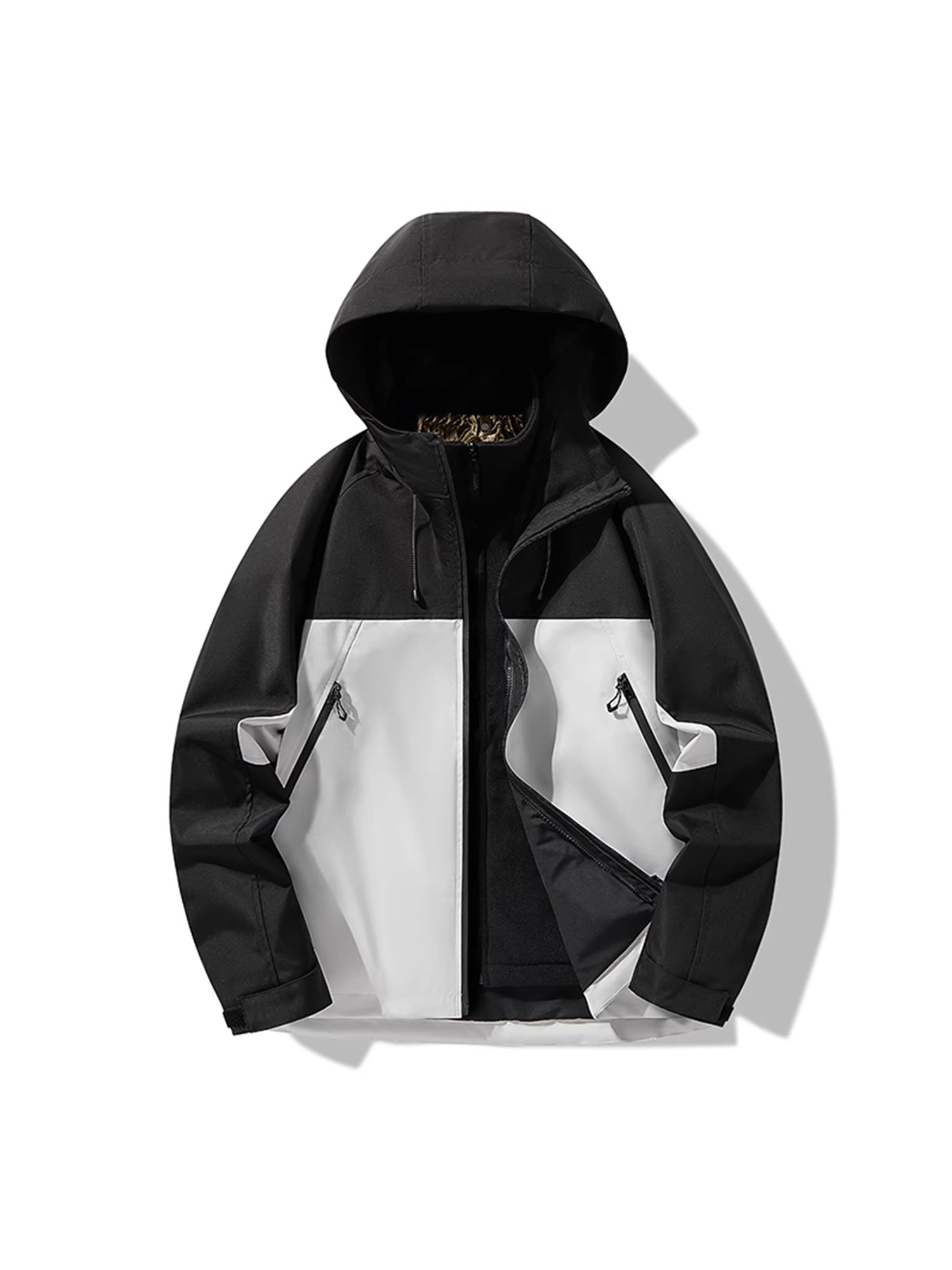 Don Quixote Brick Industry Outdoor! Cặp đôi ba trong một! Áo khoác có mũ trùm đầu chống gió và chống thấm nước mùa thu đông hợp thời trang