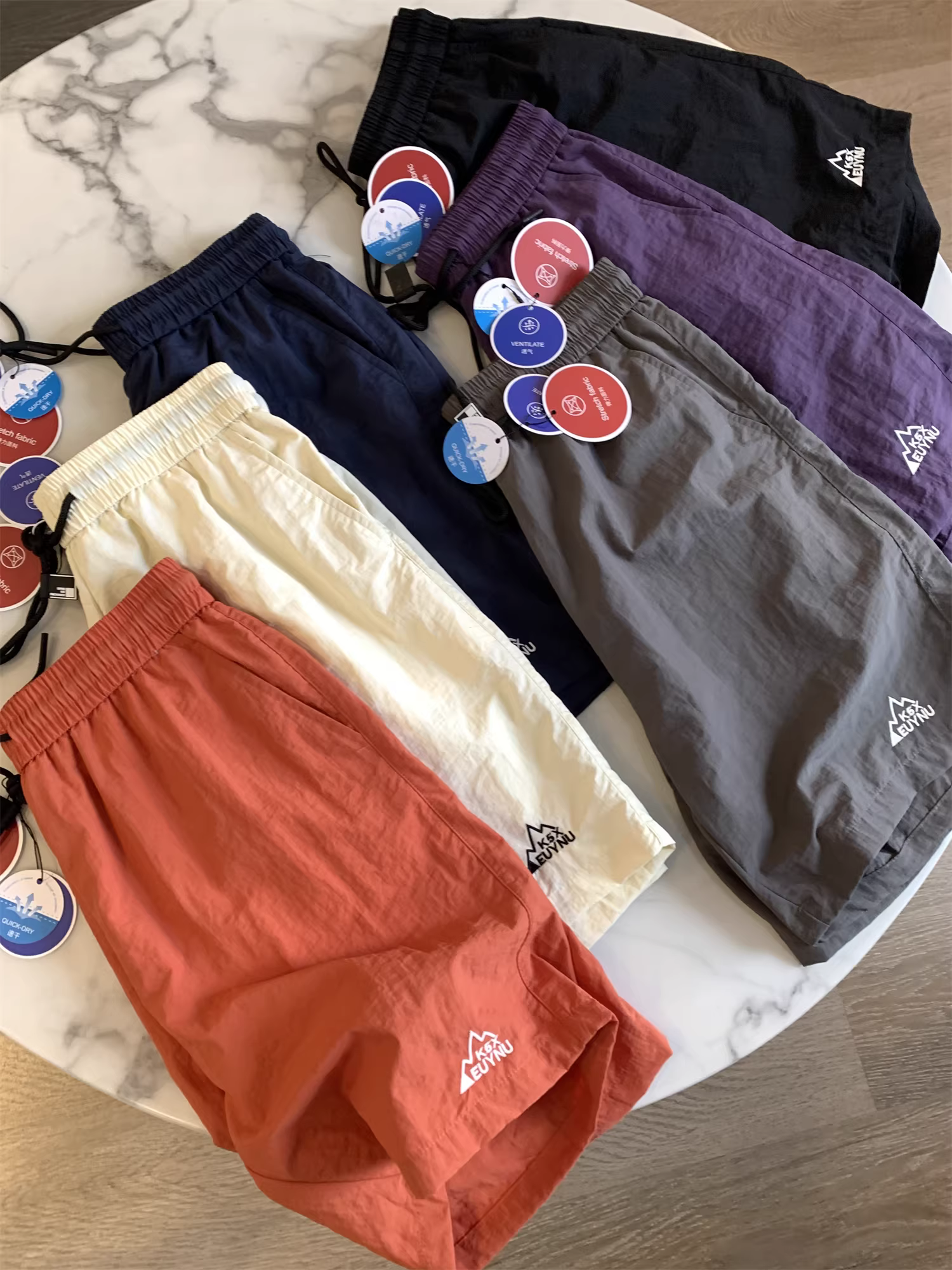 Don Quixote Chức năng ngoài trời Nhanh khô! Quần short đi biển thông thường có dây rút màu trơn dành cho nam mùa hè