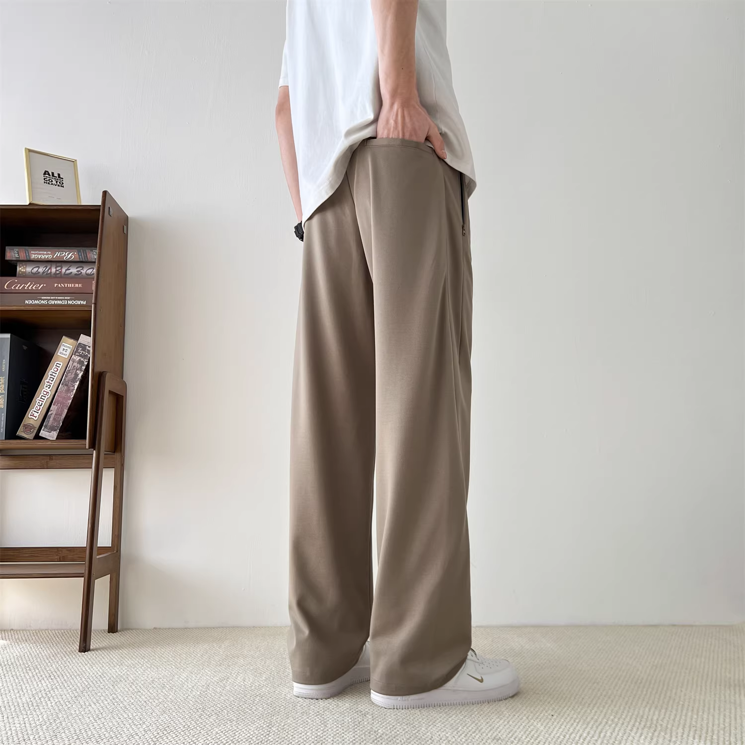 Quần âu Don Quixote! Quần thể thao dáng rộng, thoáng khí, dáng thẳng, đơn giản, đa năng, mùa hè dành cho nam