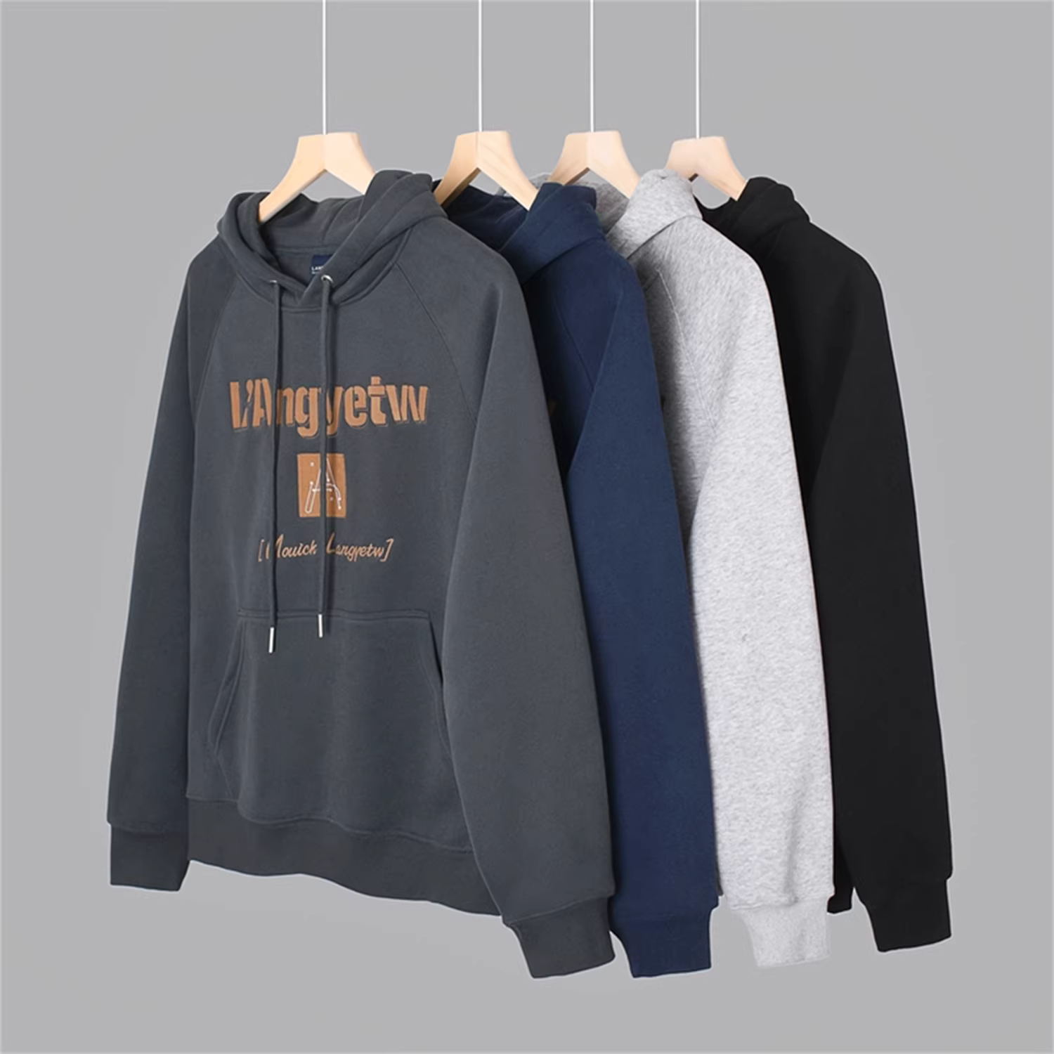 Don Quixote nặng tới 420g! Áo nỉ có mũ trùm đầu thêu chữ thời trang giản dị dành cho nam mùa thu đông