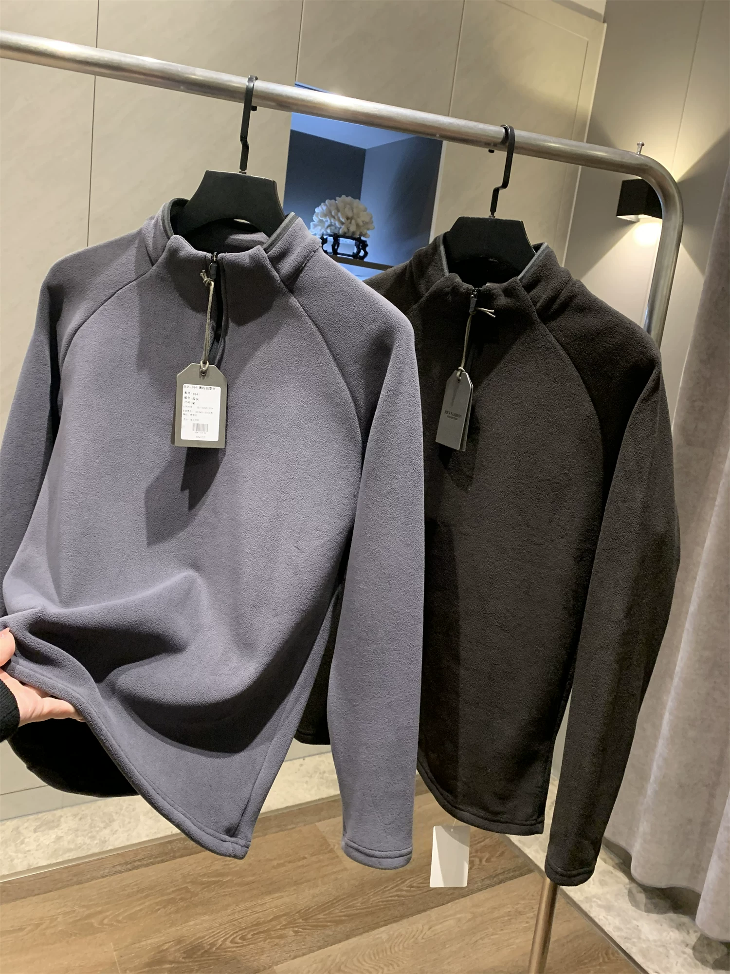 Don Quixote UK 99 euro! Áo lông cừu hai mặt 640g nhập khẩu! Áo len cổ đứng mùa đông dành cho nam