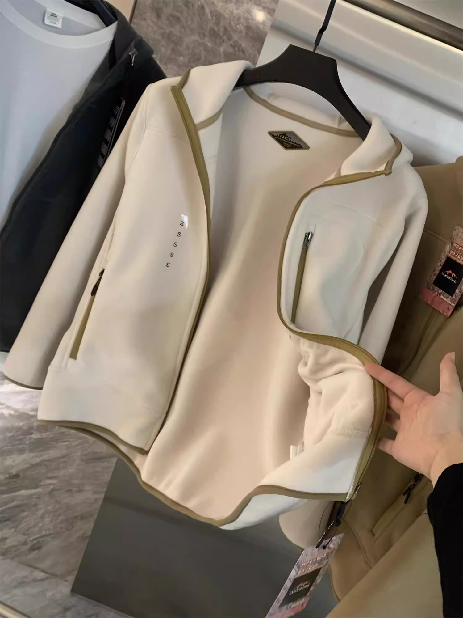 Áo khoác lông cừu hai mặt Don Quixote! Áo khoác cardigan có mũ trùm đầu đơn giản, ấm áp, đa năng, hợp thời trang dành cho nam mùa thu đông