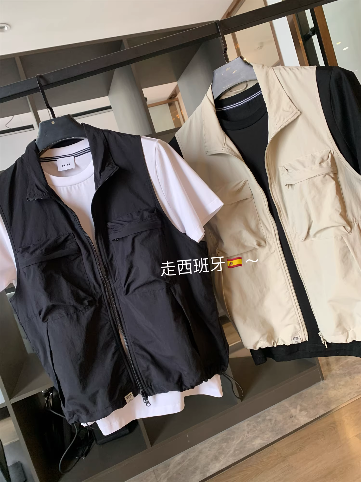 Don Quixote du hành khắp Tây Ban Nha! Tình trạng tuyệt vời! Áo vest làm việc ngoài trời nhiều túi dành cho nam mùa xuân.