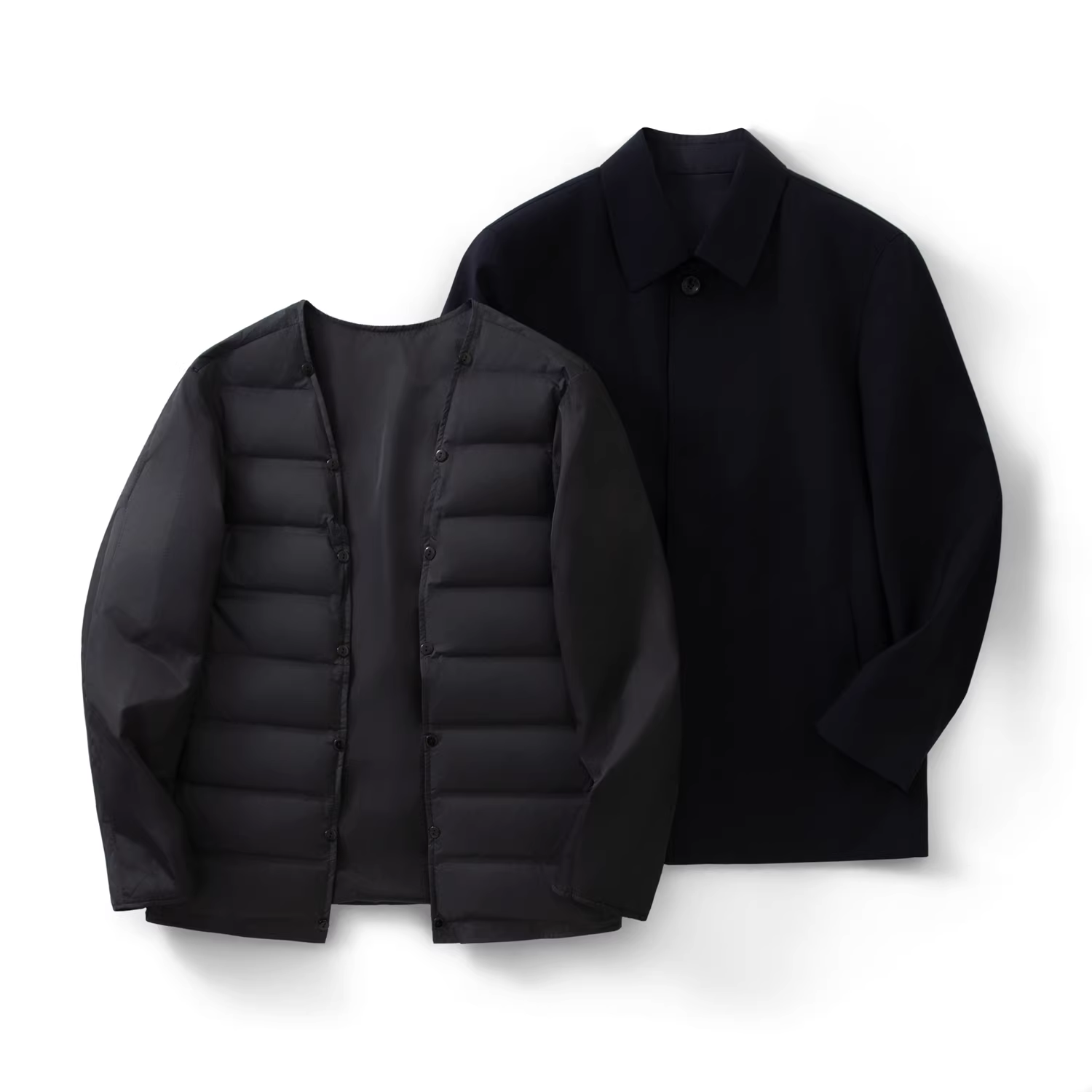 Dòng sản phẩm dành cho doanh nhân Don Quixote! 90% lông ngỗng trắng! Áo khoác lông vũ có cổ lật, lớp lót có thể tháo rời dành cho nam