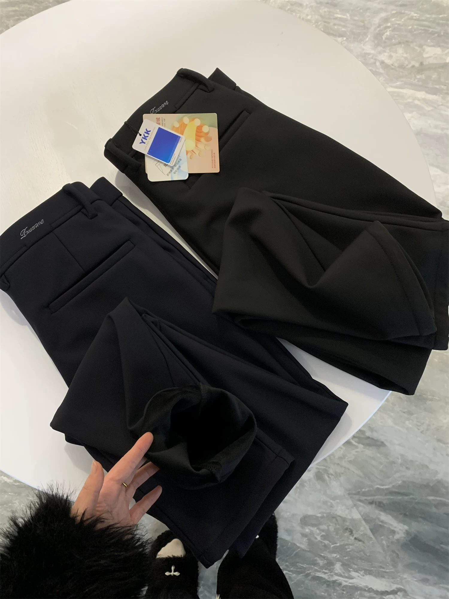 Don Quixote Lưu trữ nhiệt hồng ngoại xa + Lông cừu ấm áp siêu mềm! Quần dài phong cách công sở nhẹ nhàng mùa thu đông có lót lông cừu ấm áp đa năng dành cho nam