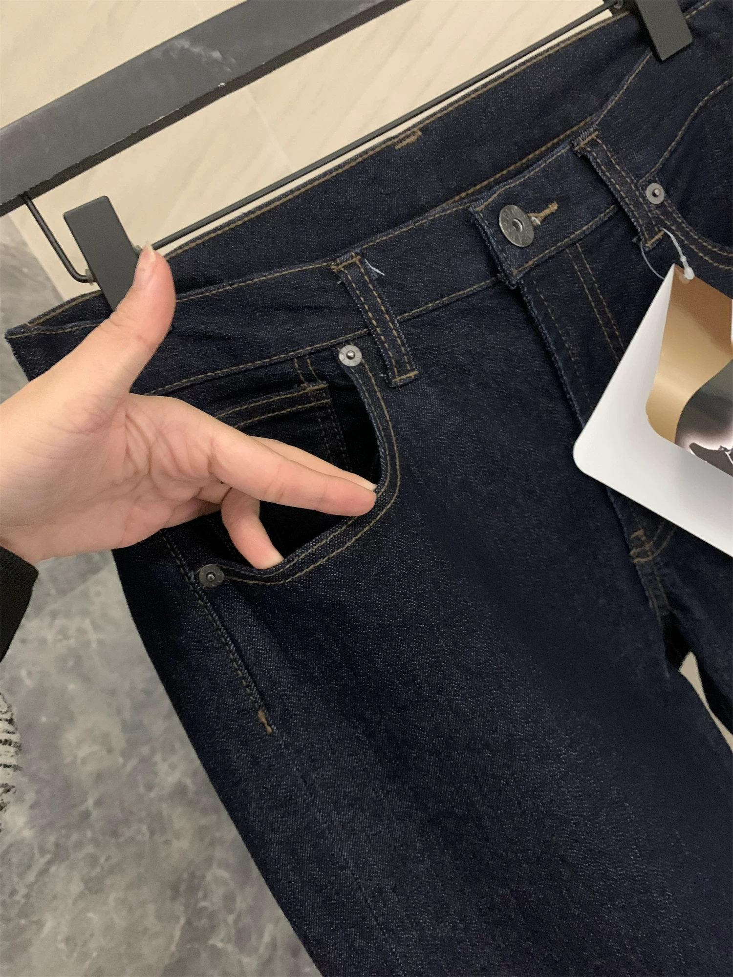 Don Quixote, hãy đến với đất nước đảo! Công nghệ giặt bằng enzyme! Quần âu nam màu gốc co giãn kiểu retro.