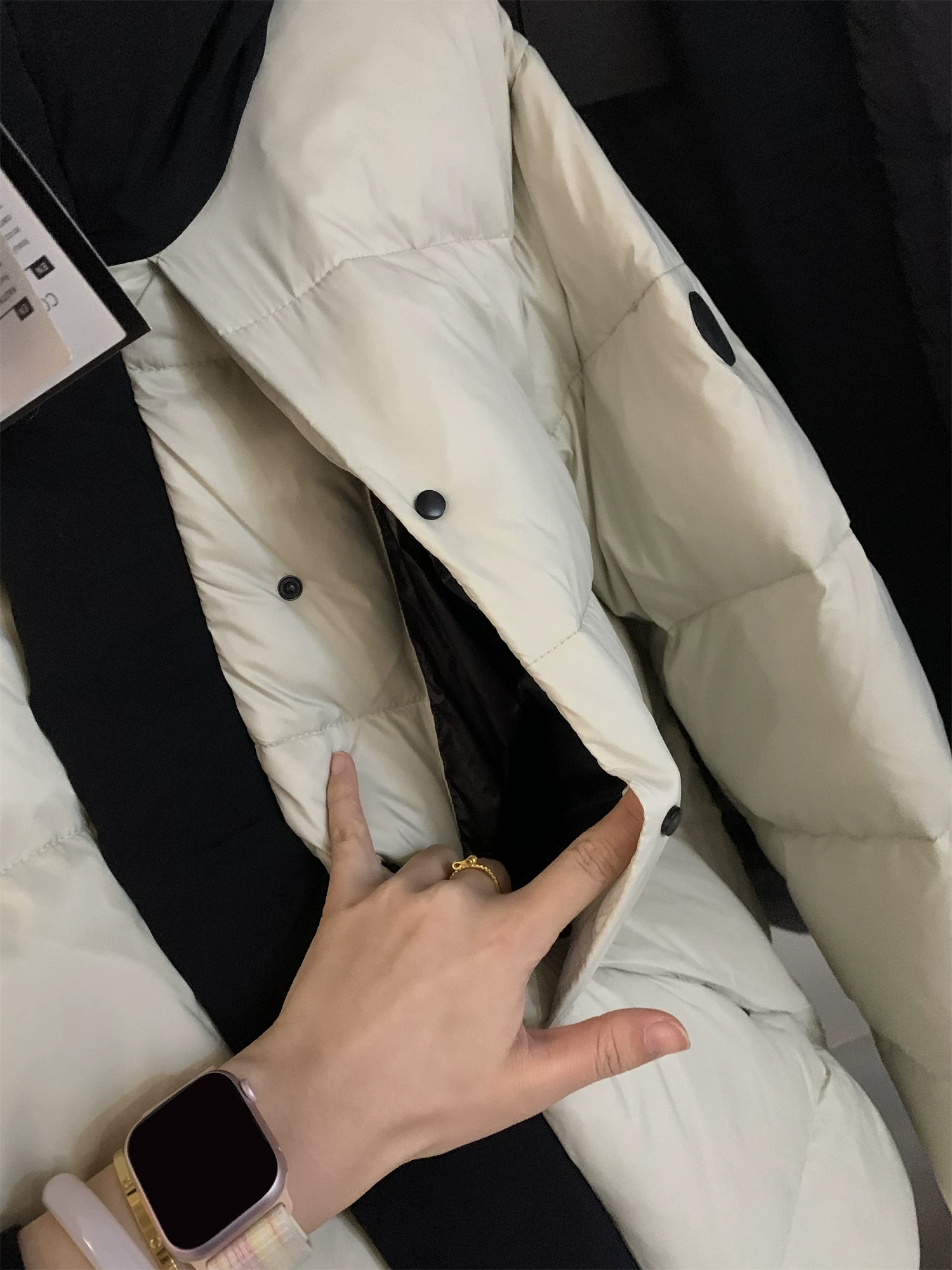 Don Quixote Extreme Cold Black Warrior! Gaopeng 90 White Duck Down! Áo khoác có mũ trùm đầu dành cho cả nam và nữ mùa thu đông Áo khoác hợp thời trang