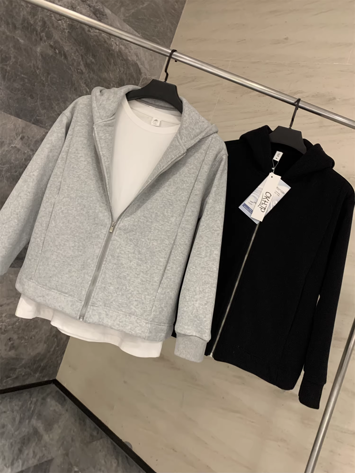 Áo khoác Don Quixote năm lớp! Dày dặn và lót lông cừu để giữ ấm! Áo khoác cardigan hoodie thời thượng mùa thu đông.