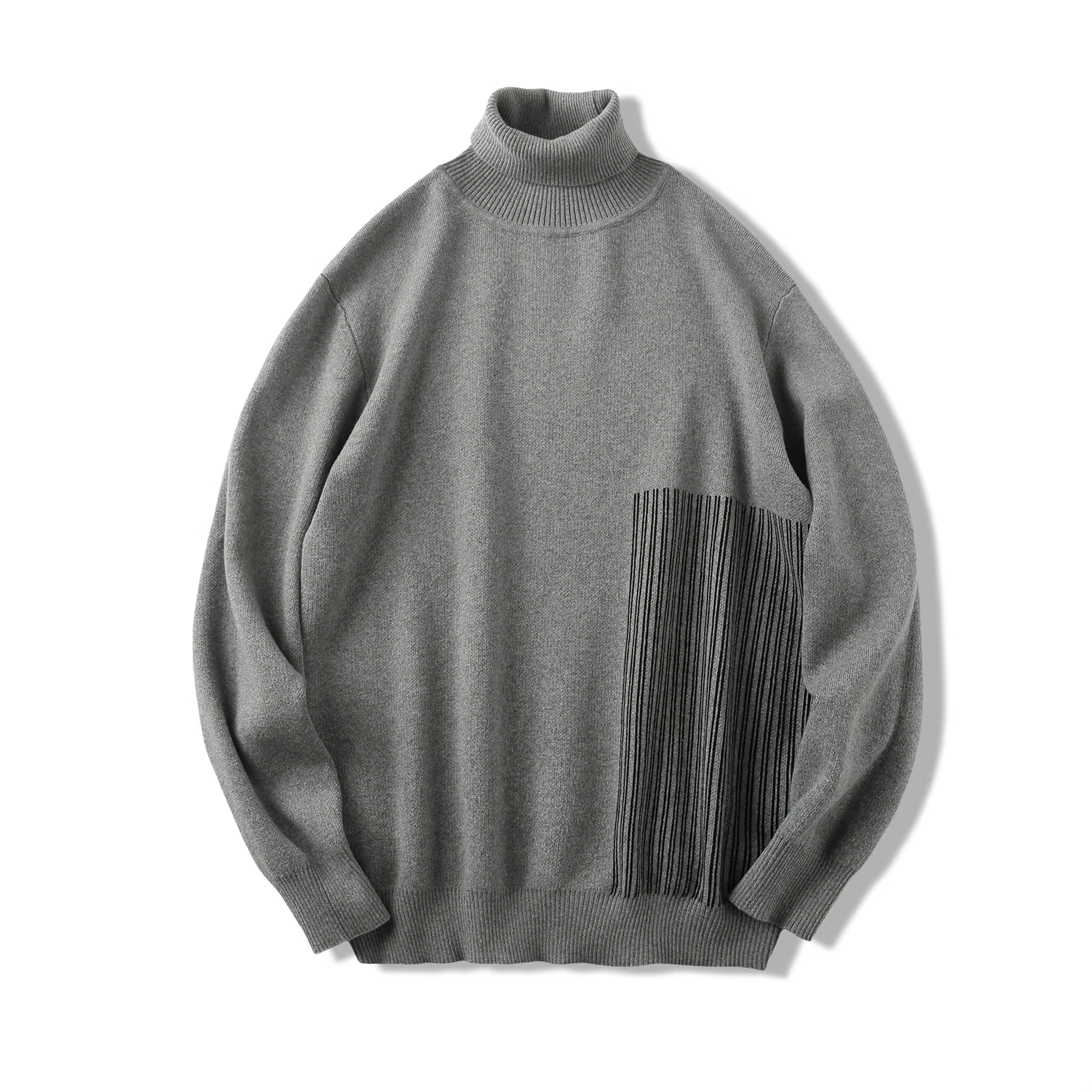 Don Quixote, phong cách lười biếng! Mềm mại và tinh tế! Áo len dệt kim cổ cao thời trang mùa thu đông dành cho nam.