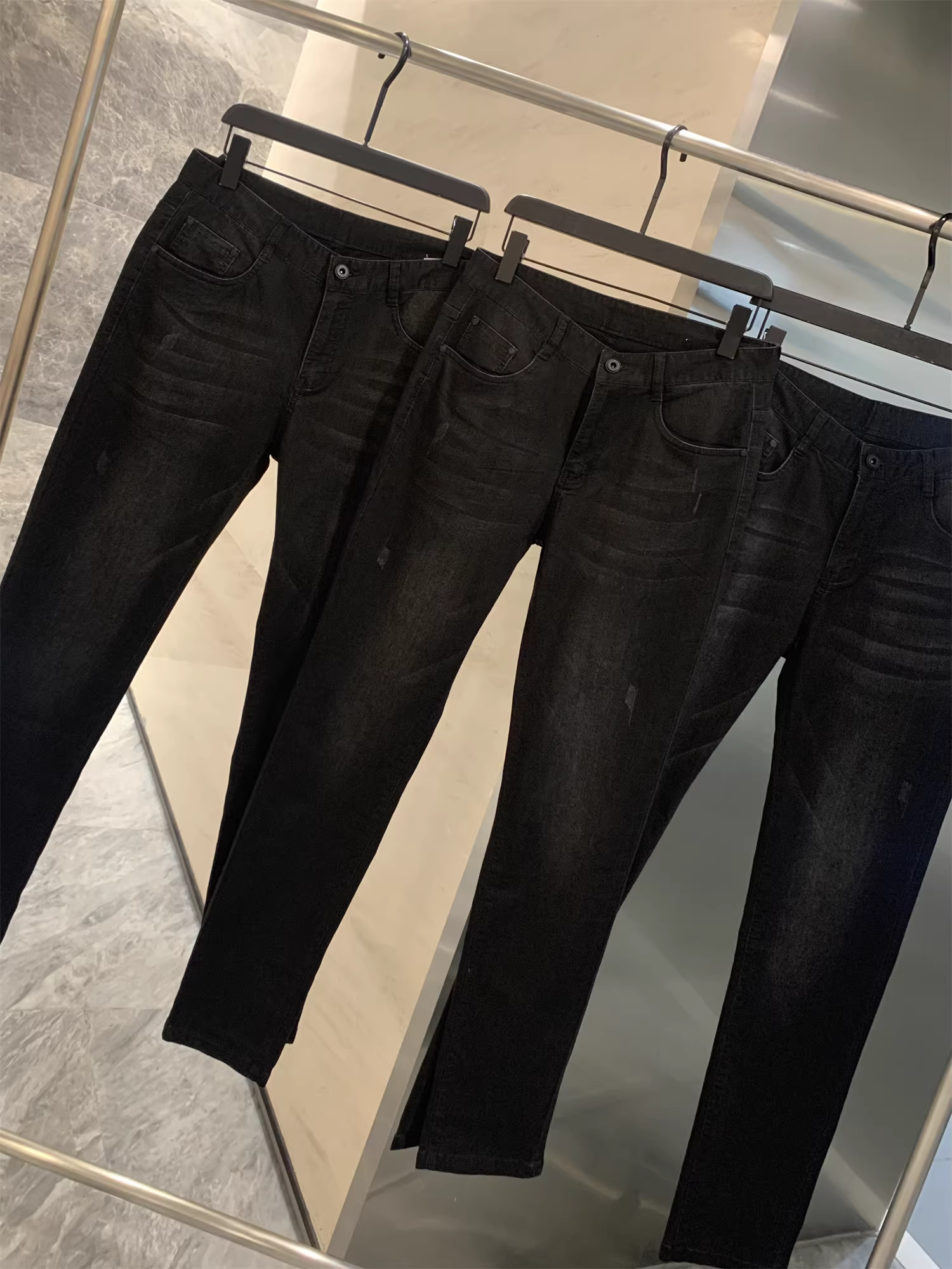 Don Quixote Denim Little Black Bull! T400 Lycra có độ co giãn cao! Quần jean ống thẳng thông thường mùa thu đông dành cho nam