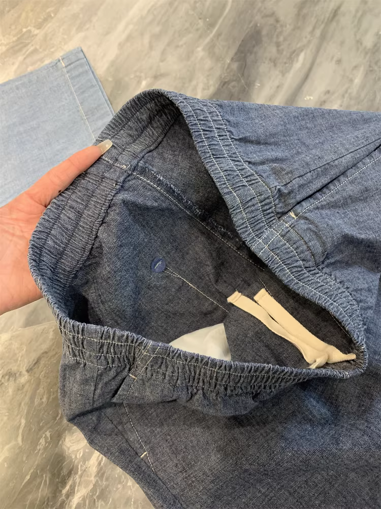 Nhà thiết kế dòng U Don Quixote! Quần jean cotton dệt tùy chỉnh, mềm mại và tinh tế, kiểu dáng unisex, ống thẳng, quần thường ngày, kiểu dáng thời thượng.