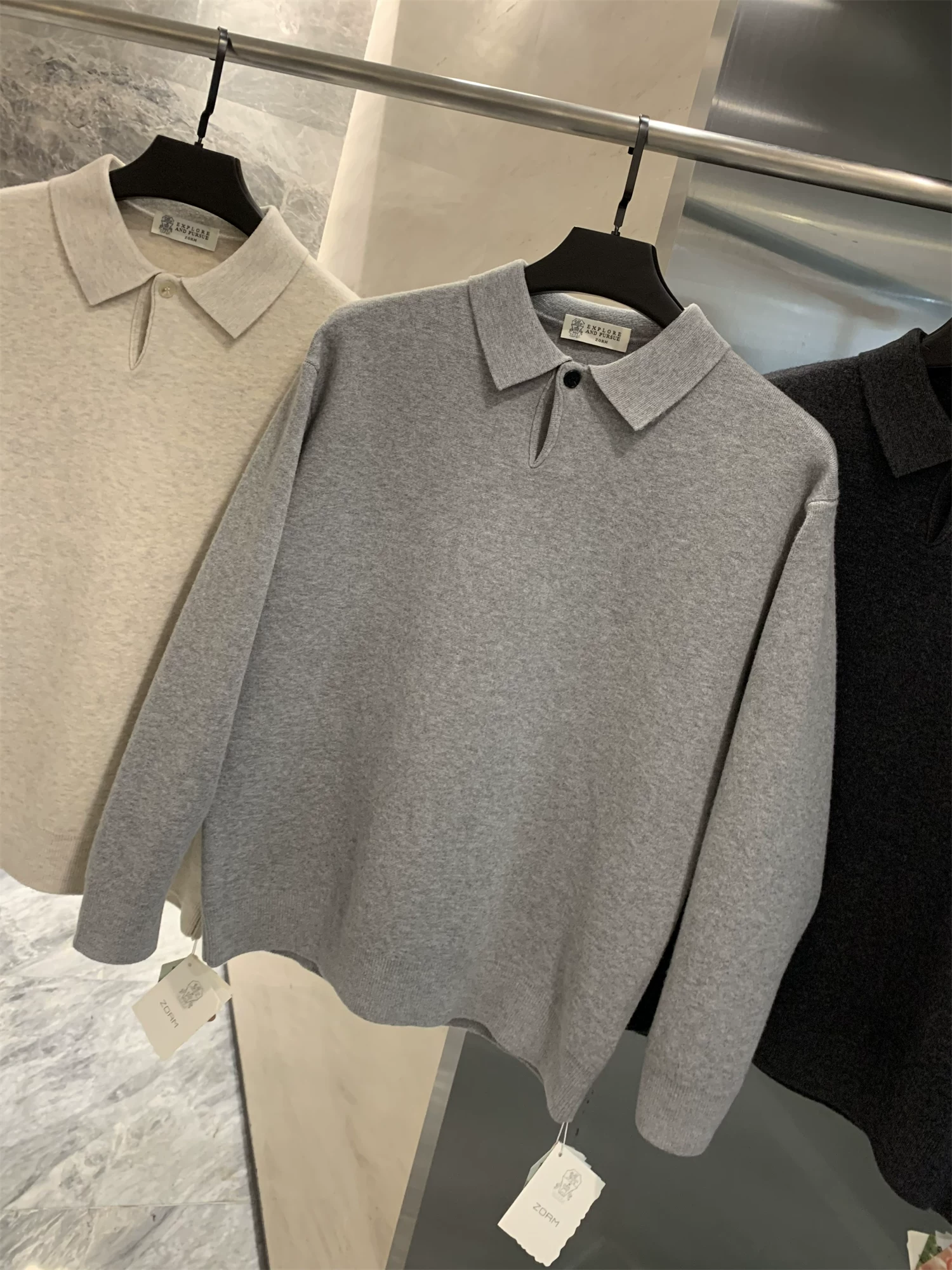 Don Quixote làm dịu phong cách tiền bạc cổ điển! Mềm mại và êm ái như mây! Áo len dệt kim cổ điển mùa thu đông.