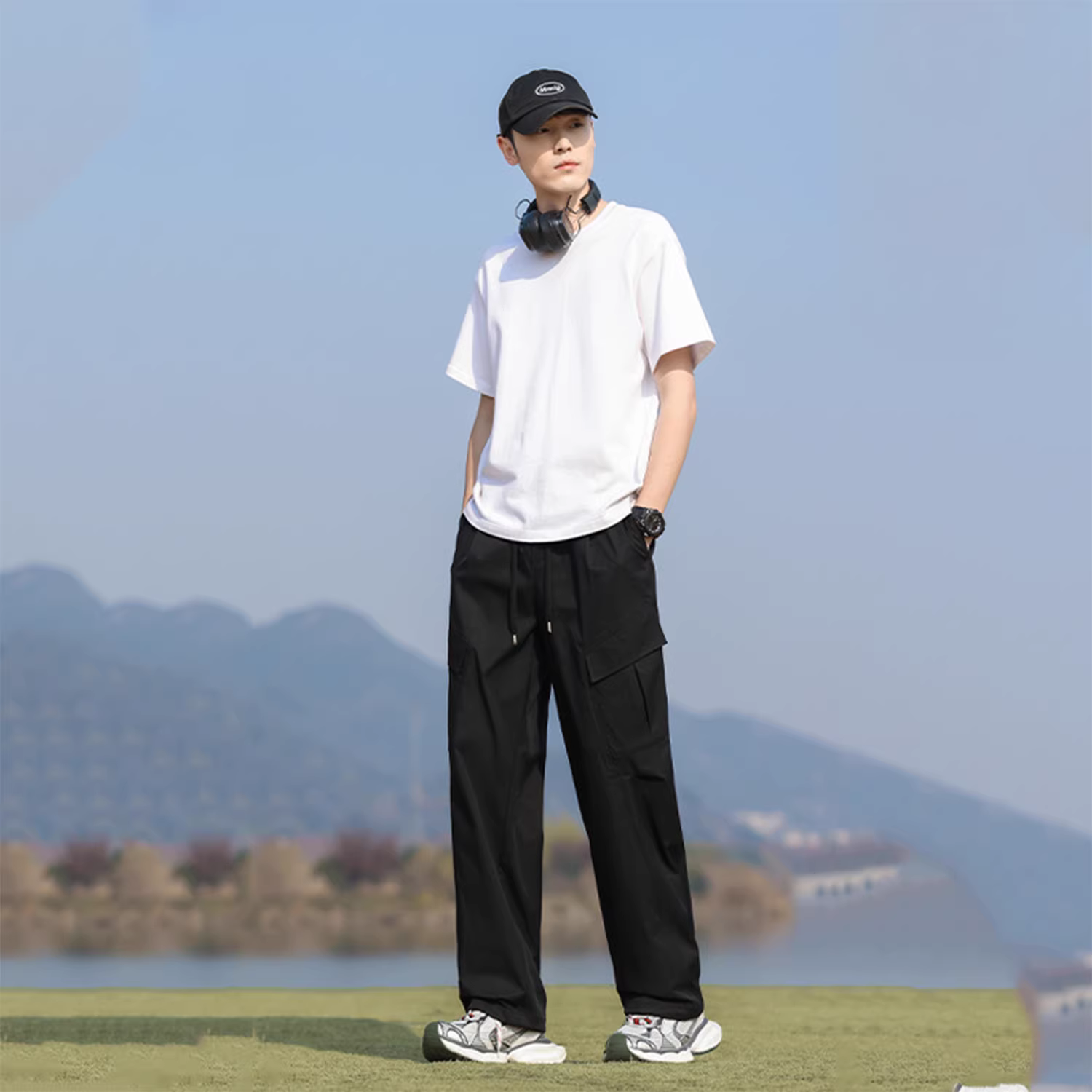 Dòng sản phẩm công nghiệp nhẹ Don Quixote! Quần thể thao ngoài trời thông thường dành cho nam mùa hè quần ống đứng quần ống đứng hợp thời trang