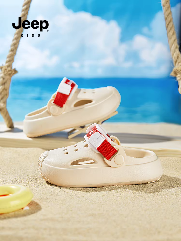 Dép trẻ em Jeep mùa hè, kiểu kín mũi, dành cho bé gái, mẫu mới 2024, dép lê cho bé trai, giày đi biển