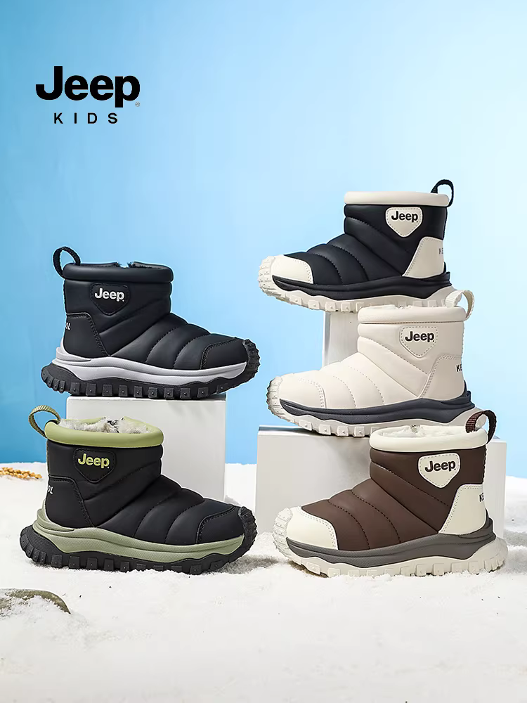 Giày bốt đi tuyết cho bé gái, giày bốt lông dày chống thấm nước, giày cotton Đông Bắc, giày bốt cotton trẻ em mới 2025, giày bốt trẻ em lót lông cừu.